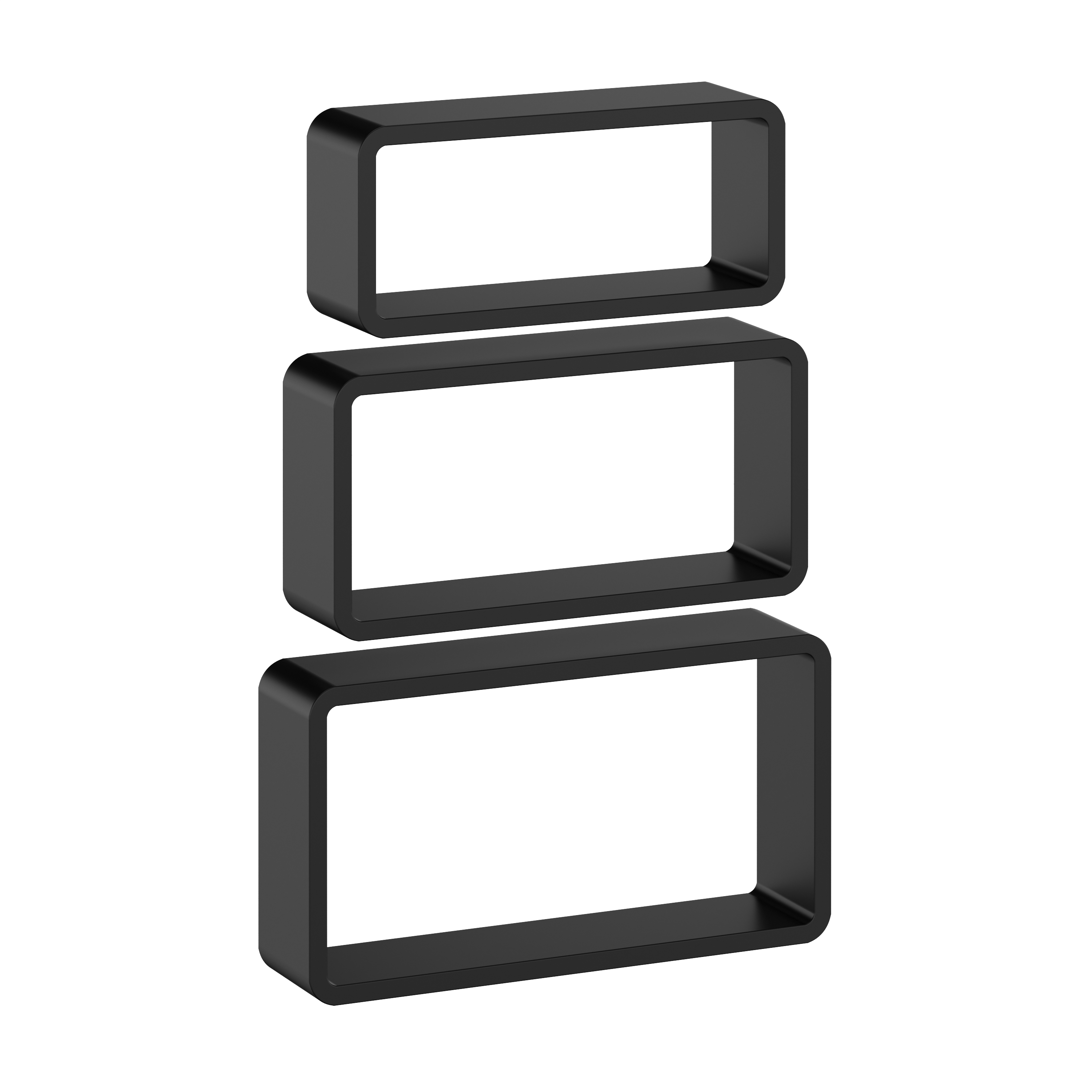 Wandregal NOVA 3er Set schwarz