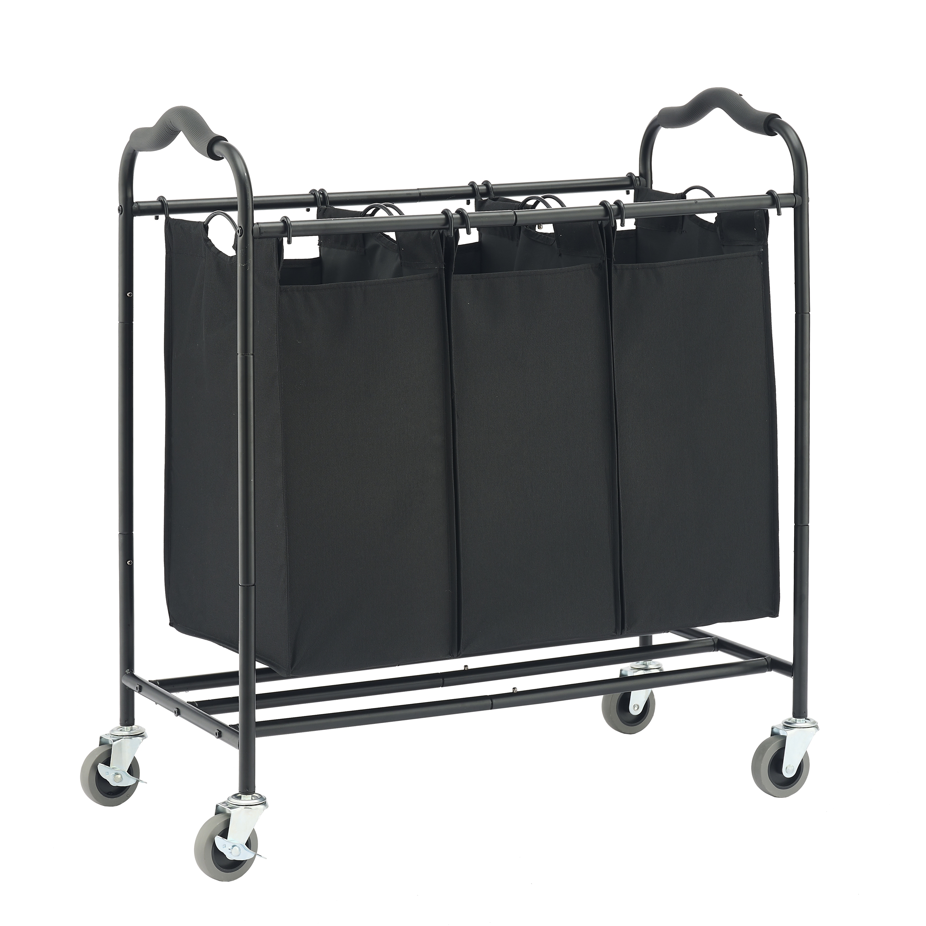 Wäschesammler 3 Fächer 138L schwarz