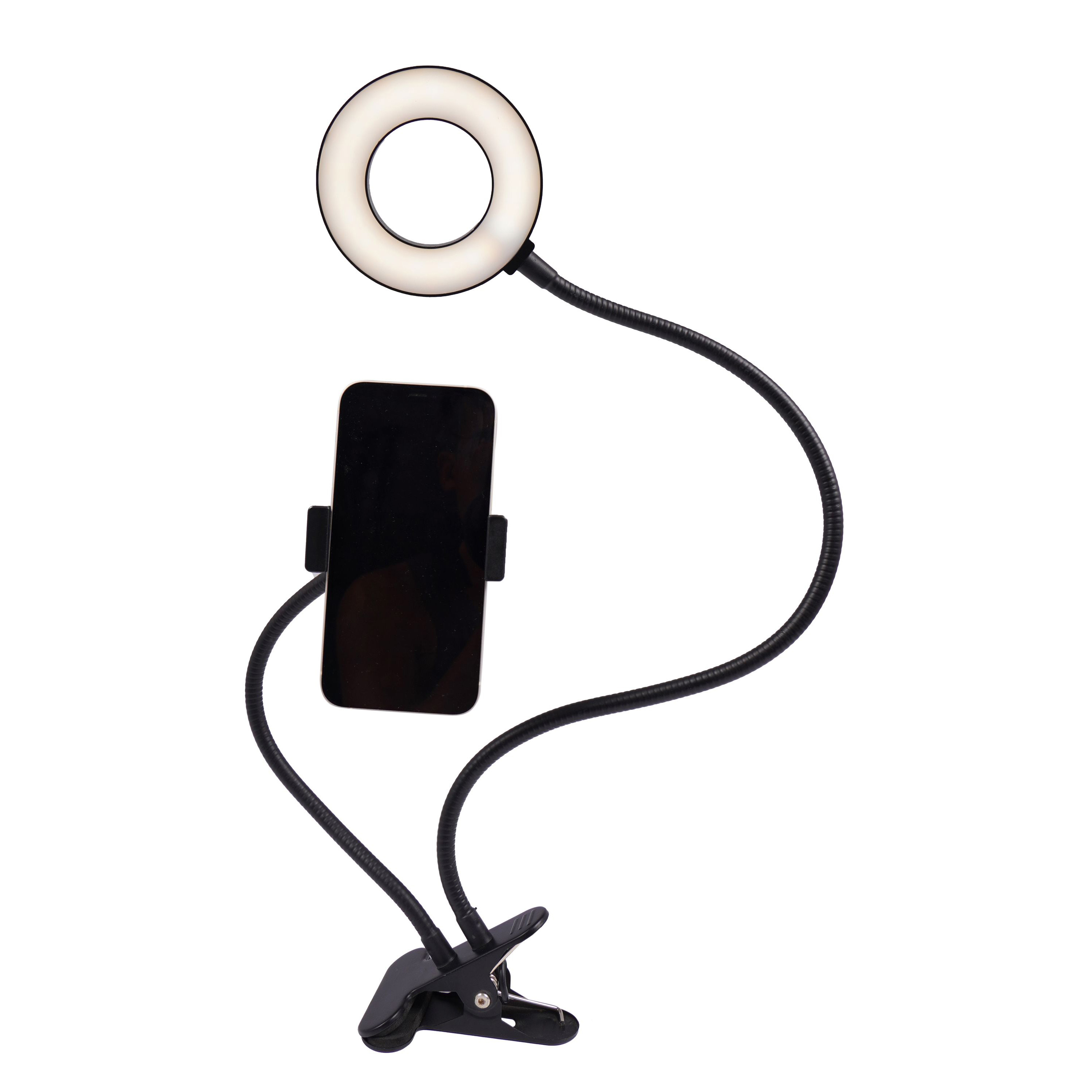 LED Selfie Ringlicht mit Tischklemme