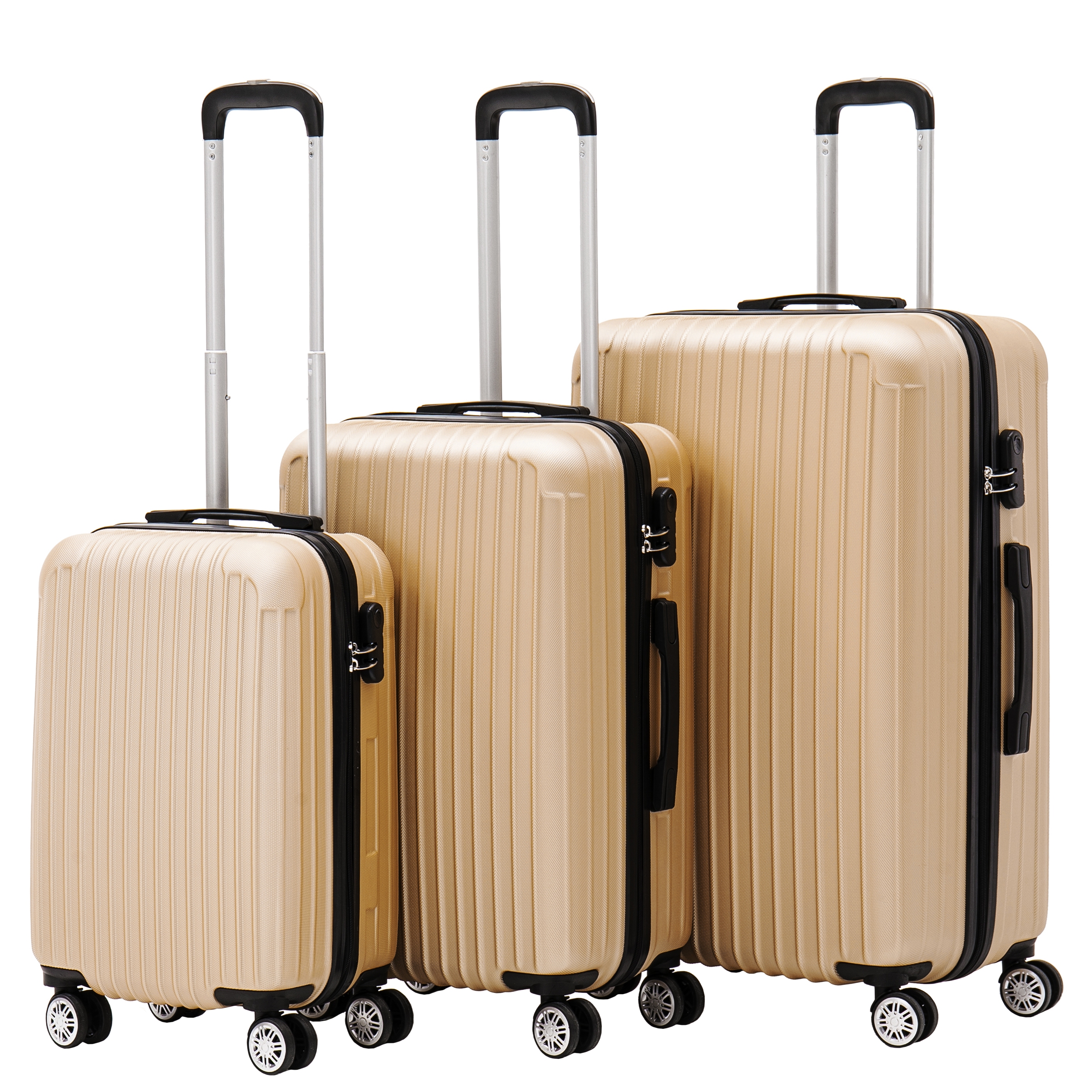 Reisekoffer Hartschalenkoffer LINN 3er Set champagner