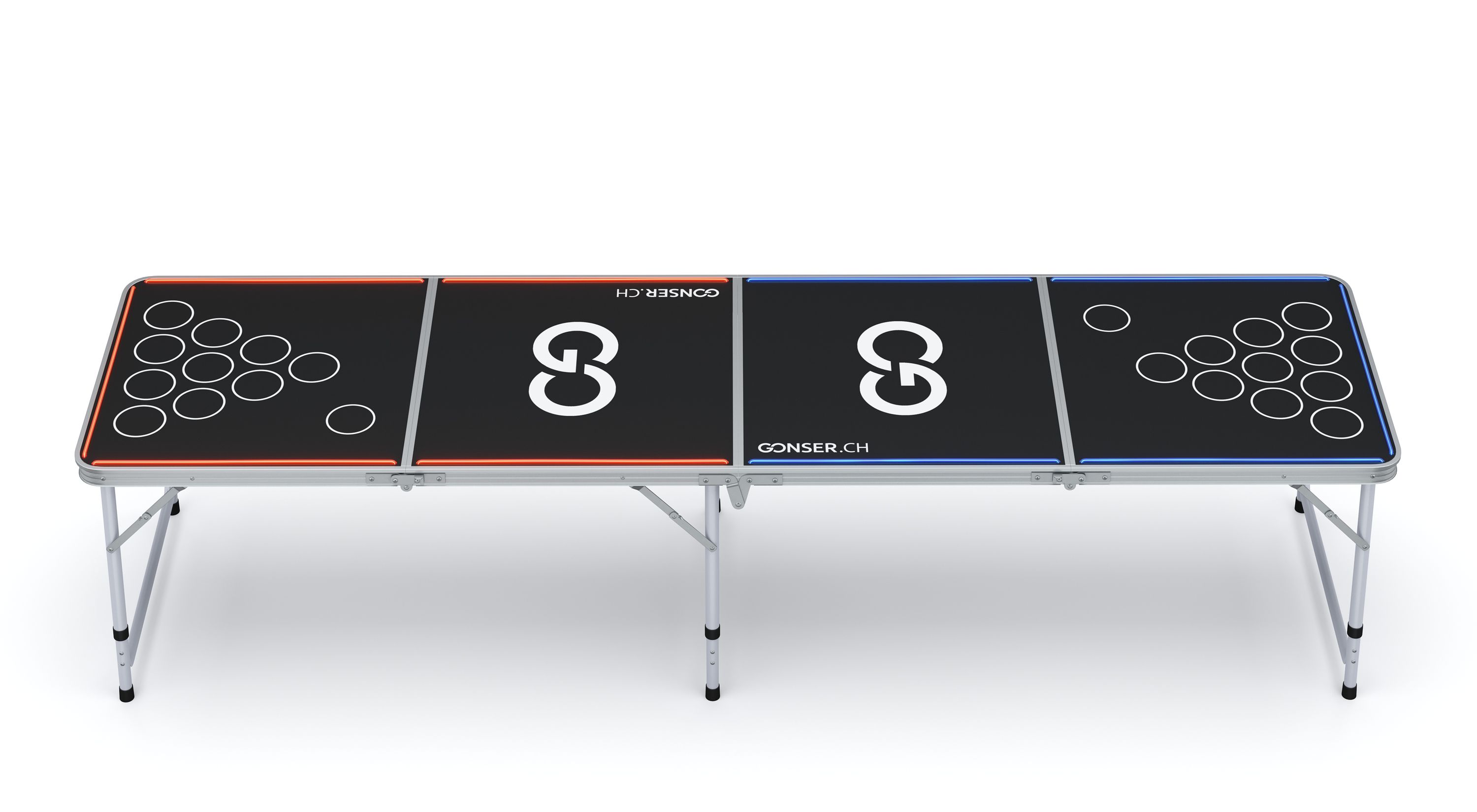 Table de beer pong CampFeuer, table multi-jeux de fête pliante 6 en 1, table de jeu à boire