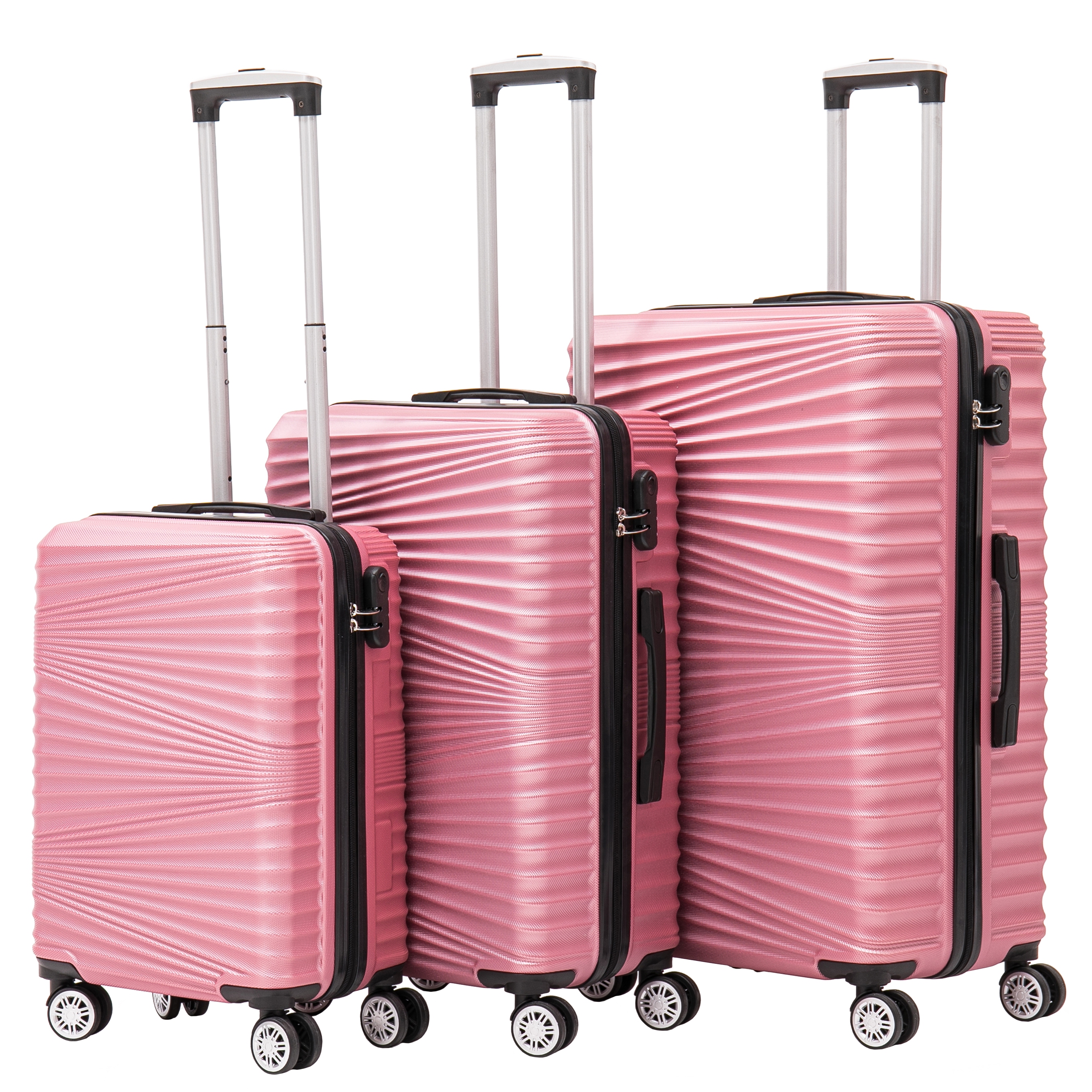 Reisekoffer Hartschalenkoffer NIA 3er Set rosa