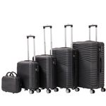 Suitcase hard shell case NIA set 5 pcs black