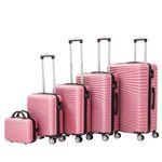 Suitcase hard shell case NIA set 5 pcs rose