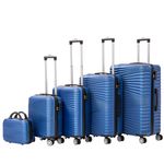 Suitcase hard shell case NIA set 5 pcs blue