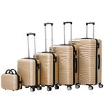 Suitcase hard shell case NIA set 5 pcs champagne