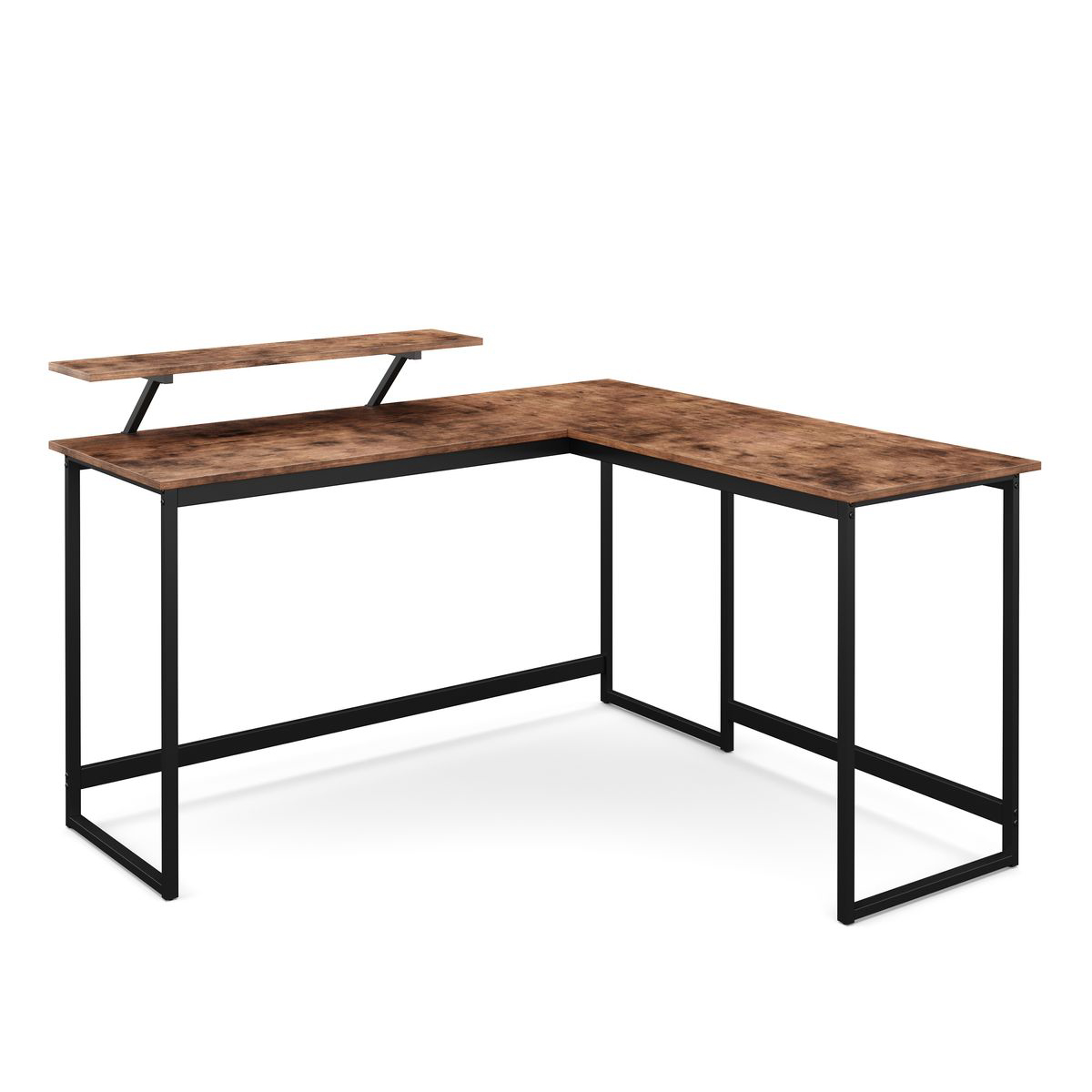 Eckschreibtisch Vintage BONITA mit Monitoraufsatz 140 x 130 x 76 cm