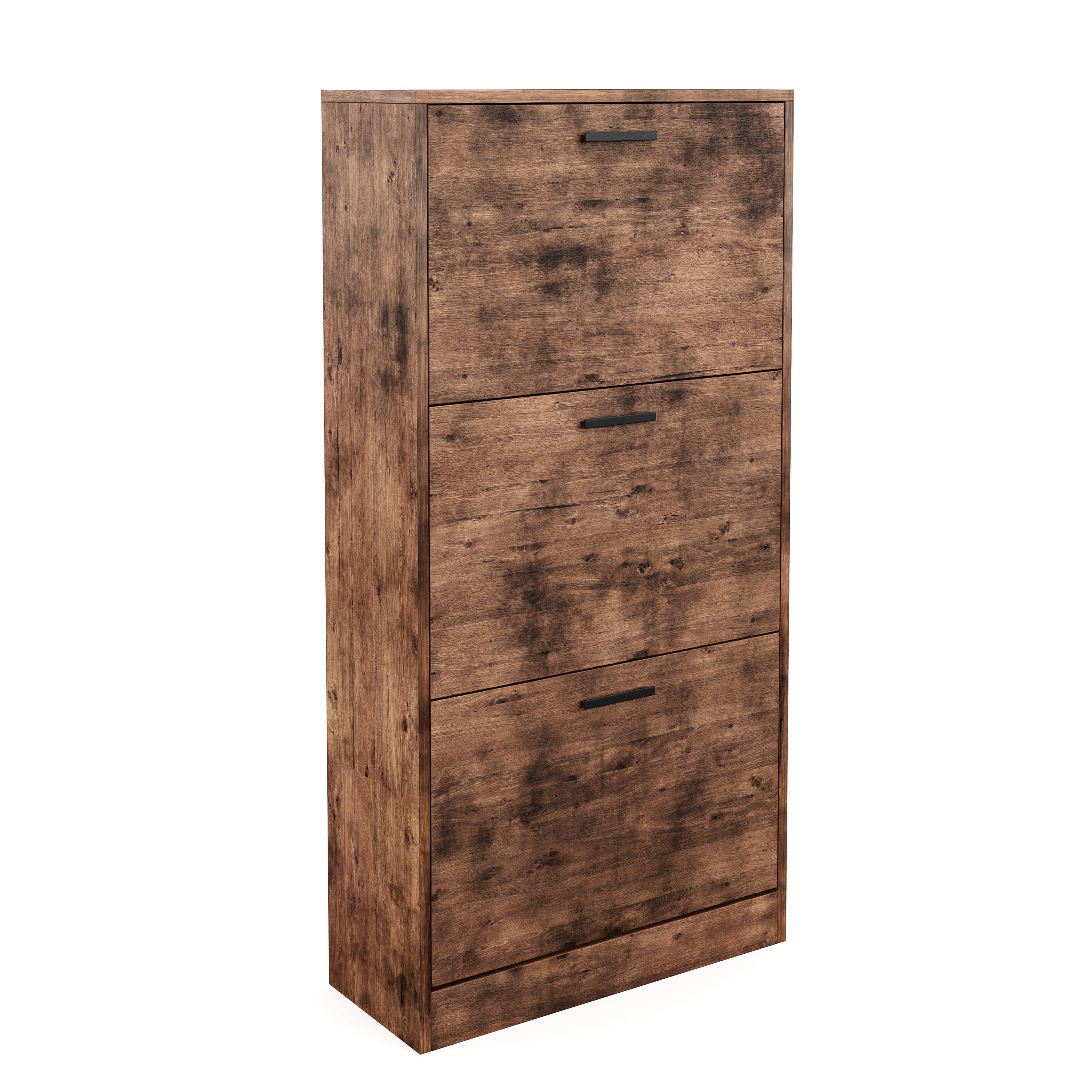 Schuhschrank mit 3 Kippfächer Vintage BONITA 60 x 120 cm