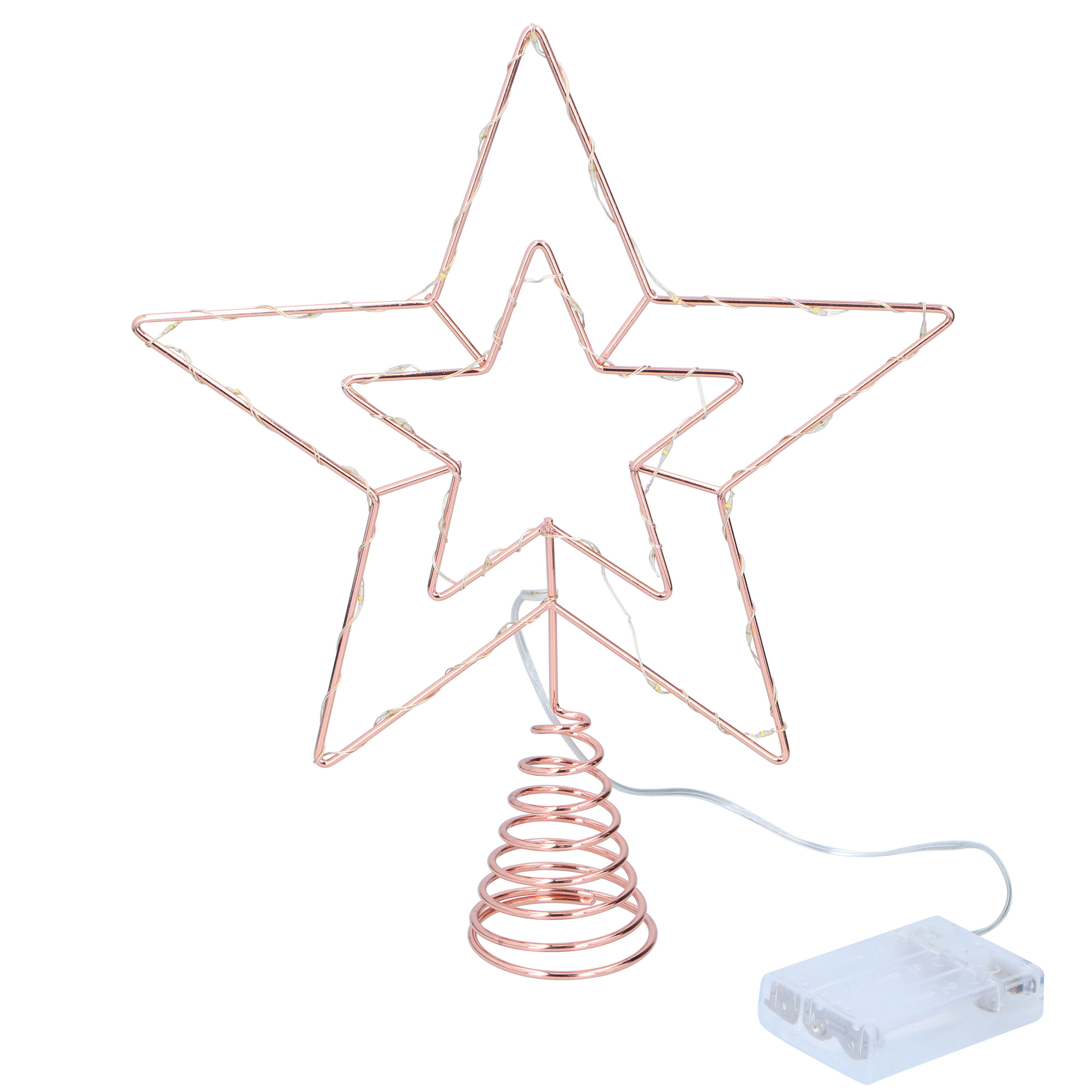 LED Christbaumspitze roségold