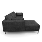 Ecksofa ELVIS anthrazit seitliche Ansicht