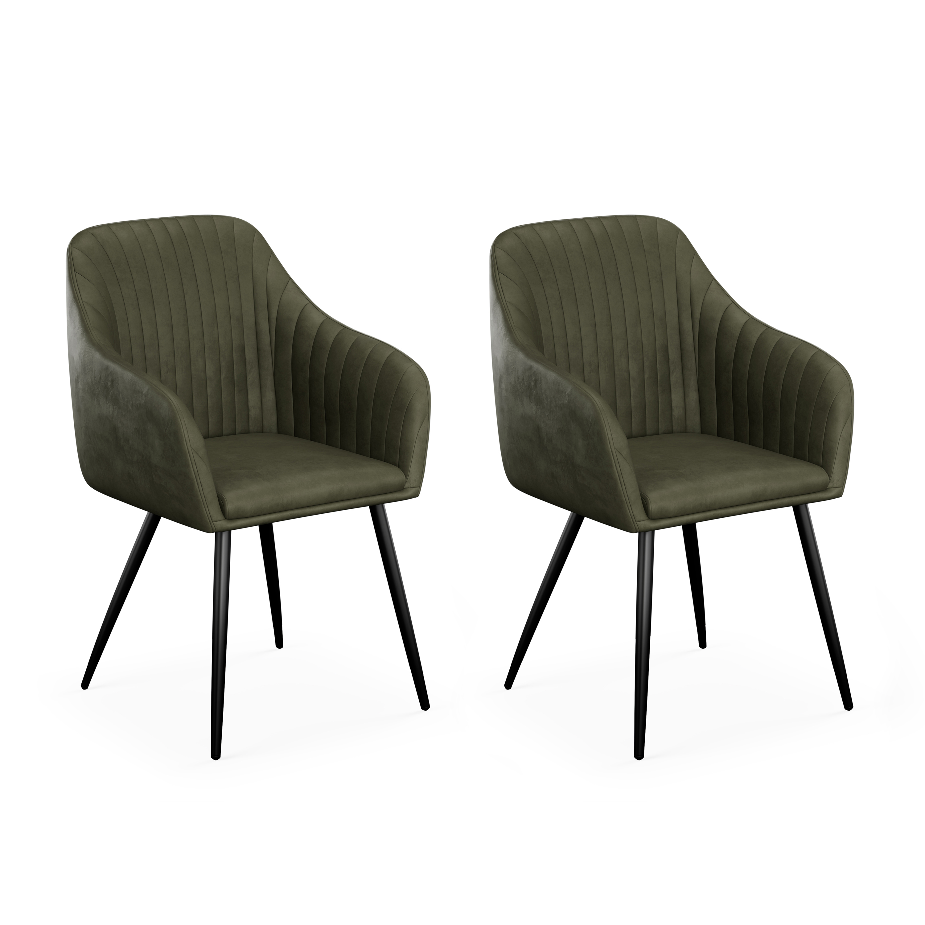 Esszimmerstuhl Samt LEE 2er Set olive
