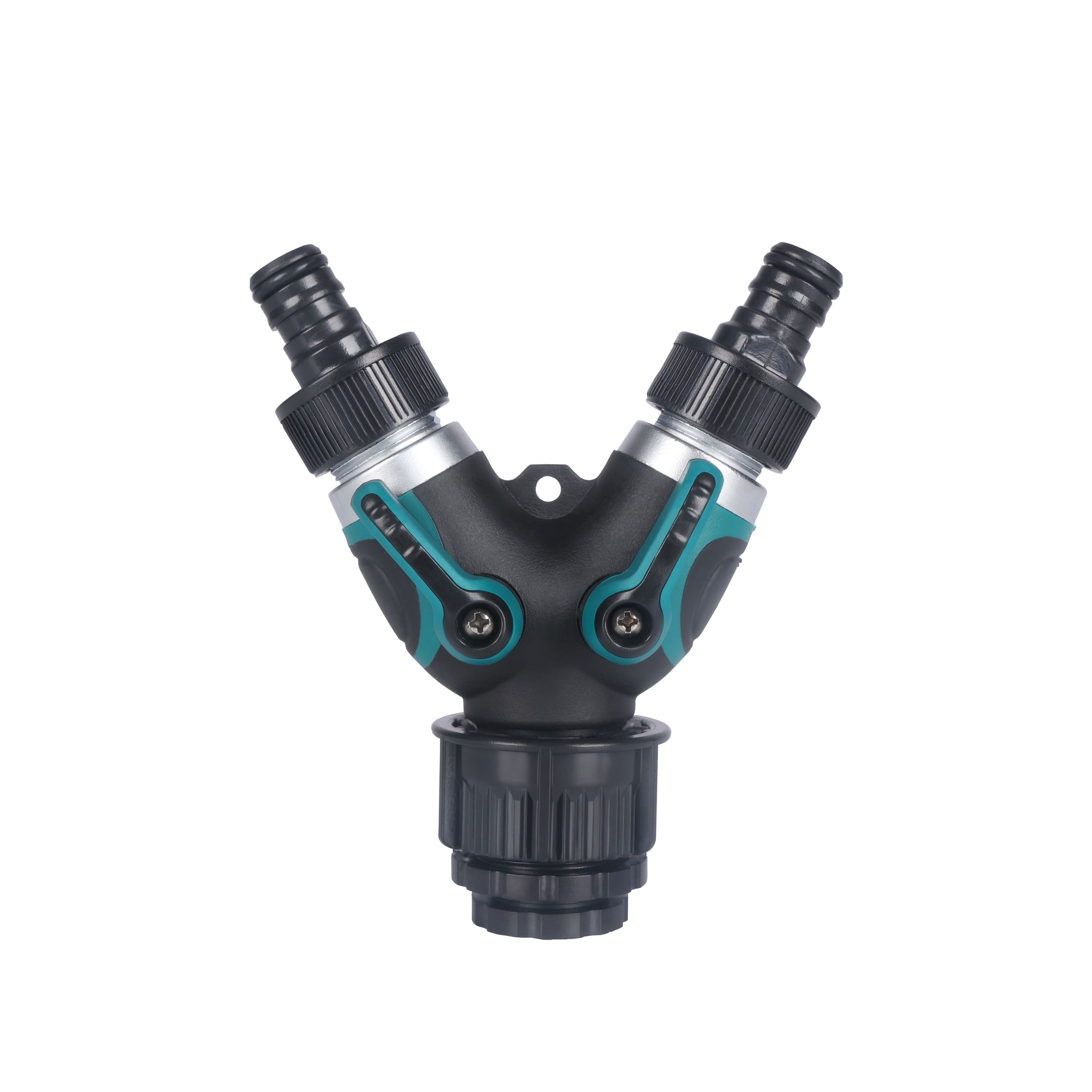 Wasserverteiler 2-Wege-Ventil 3/4" schwarz/grün