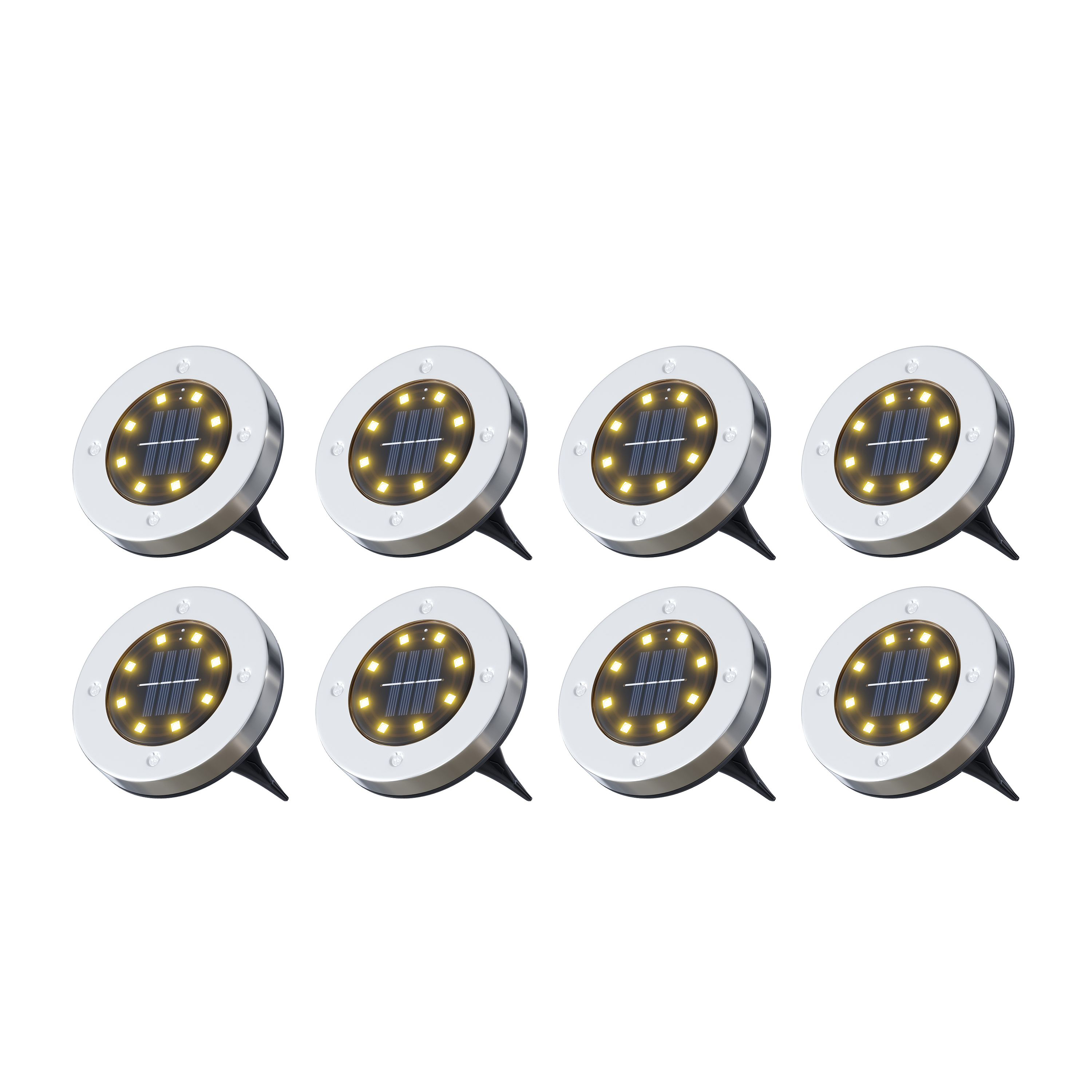 LED Solar Bodenleuchte 12 cm 8er Set