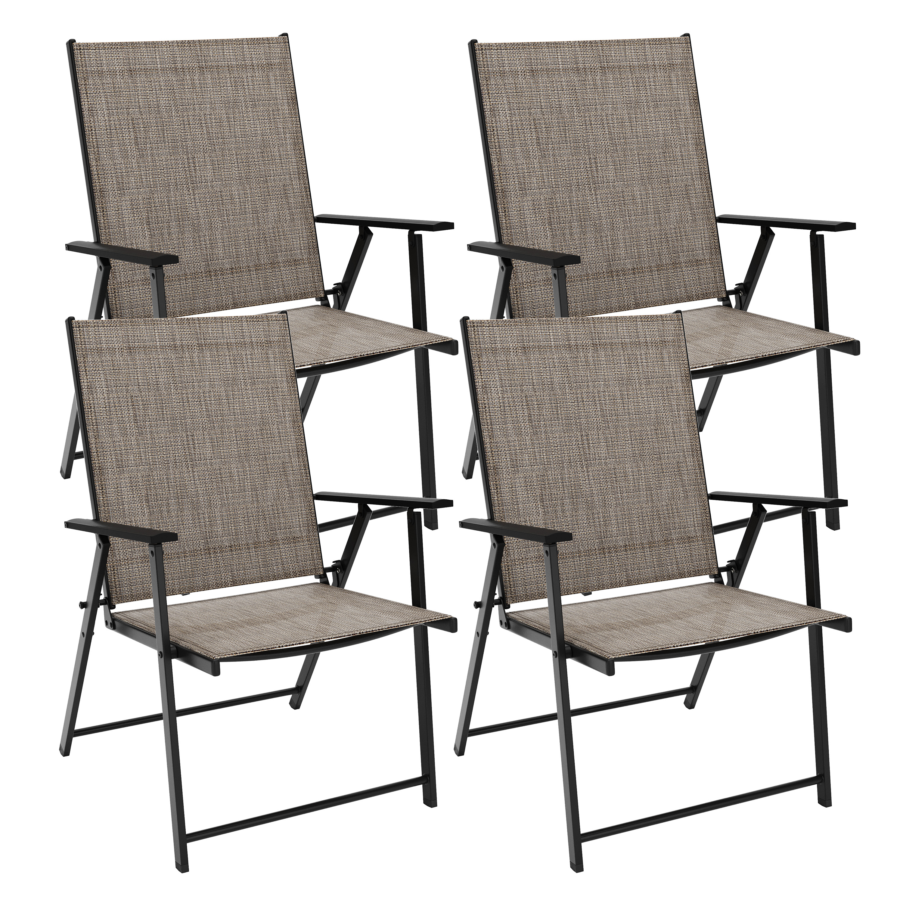 Gartenstuhl REA 4er Set braun/schwarz