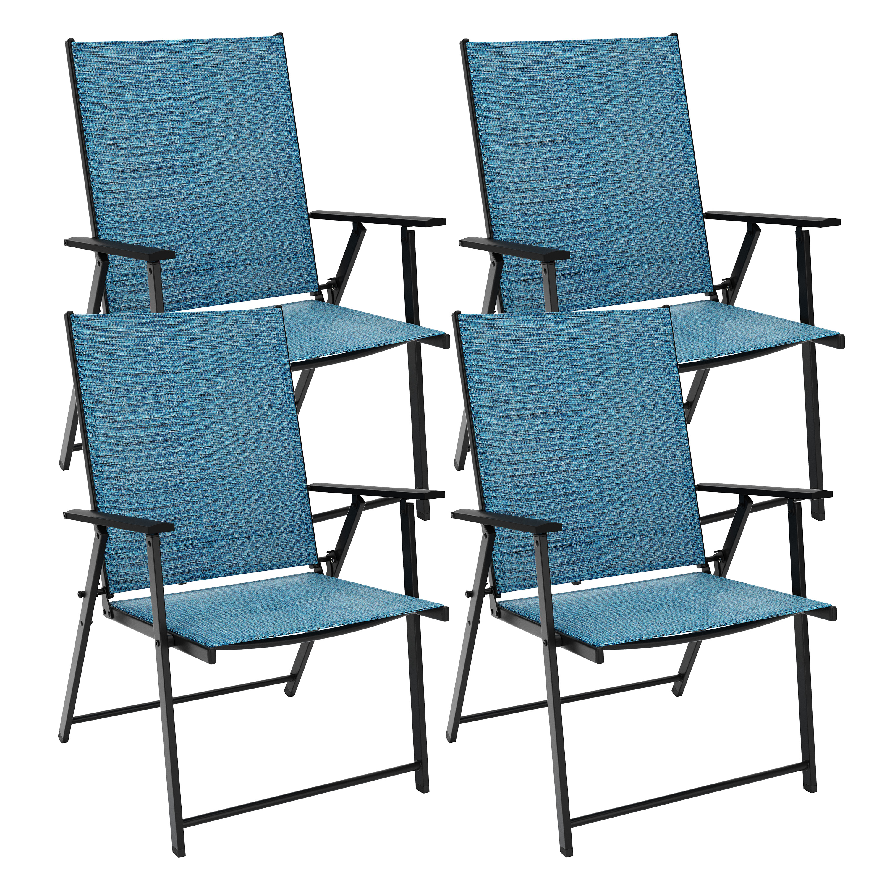 Gartenstuhl REA 4er Set türkis/schwarz