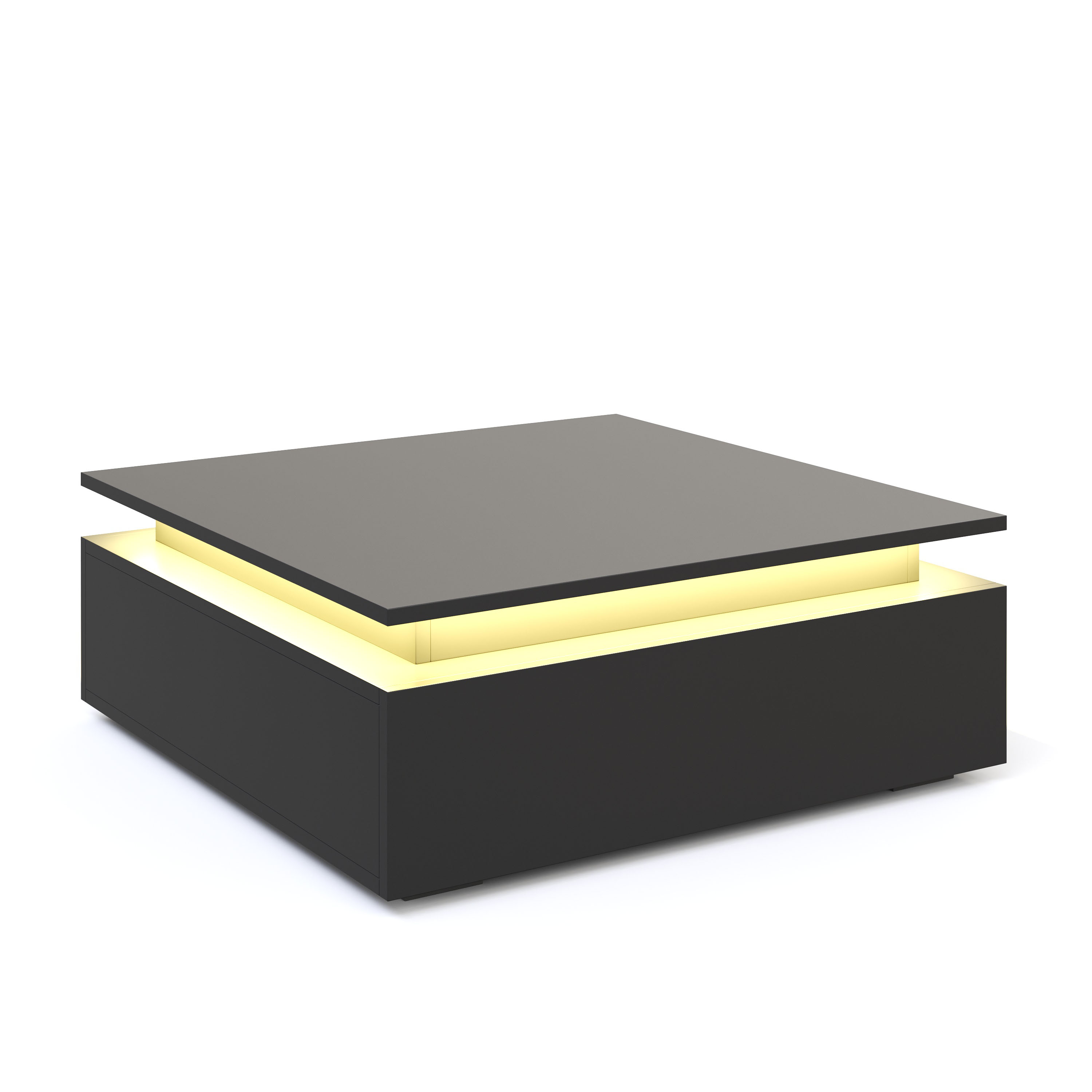 Beistelltisch LED MIRENA 75 x 75 x 29 cm schwarz