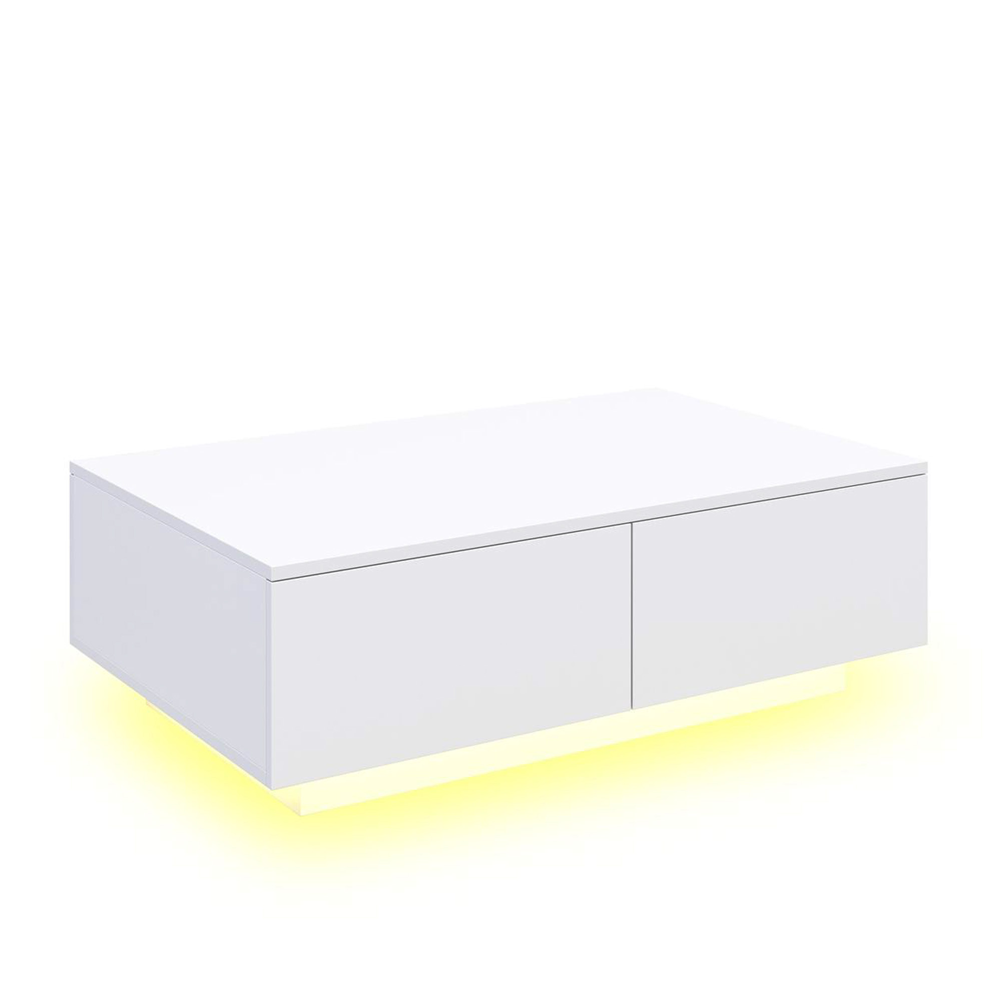 Beistelltisch LED CARINA 95 x 60 x 31 cm weiss