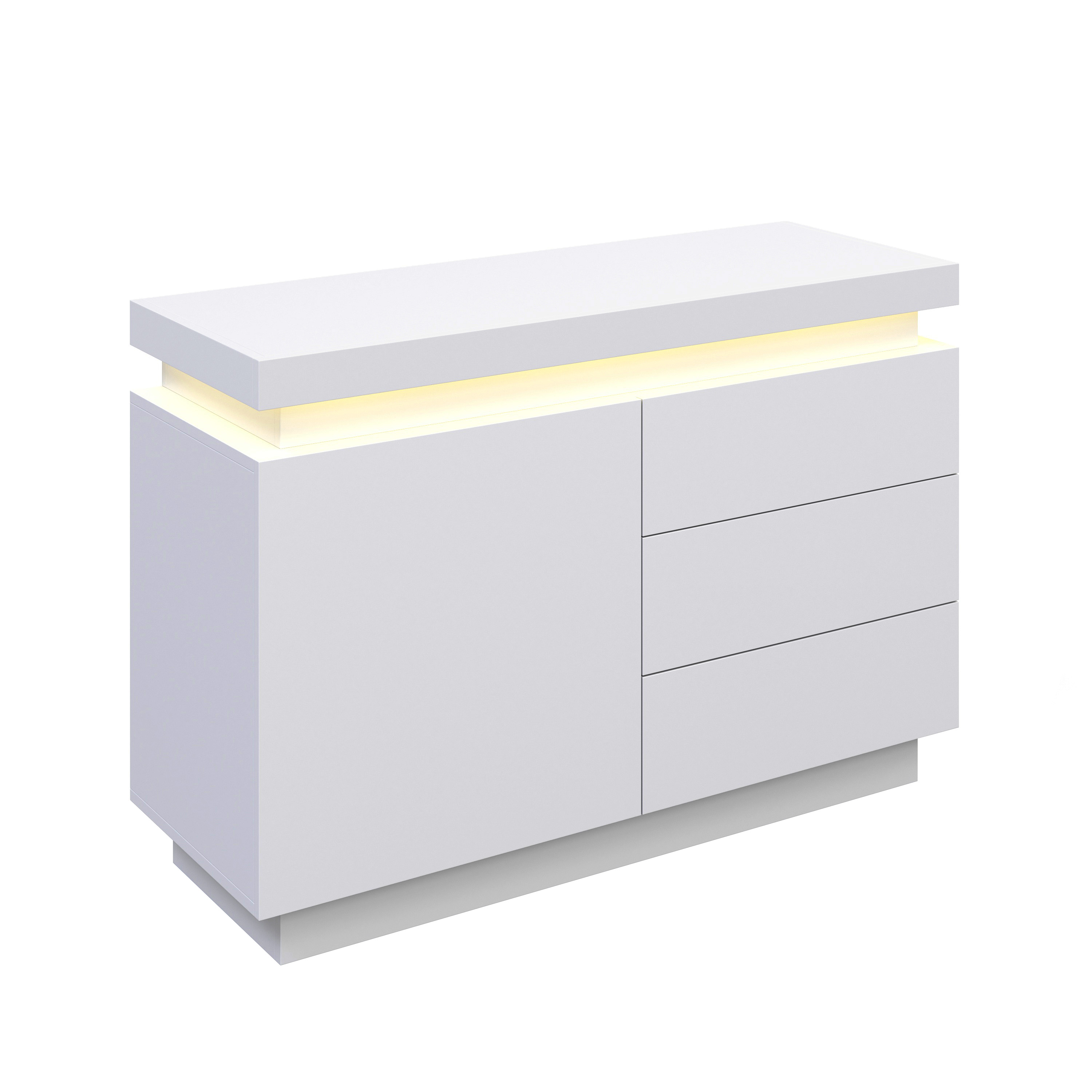 Sideboard LED GIANNI 110 x 75 cm weiss