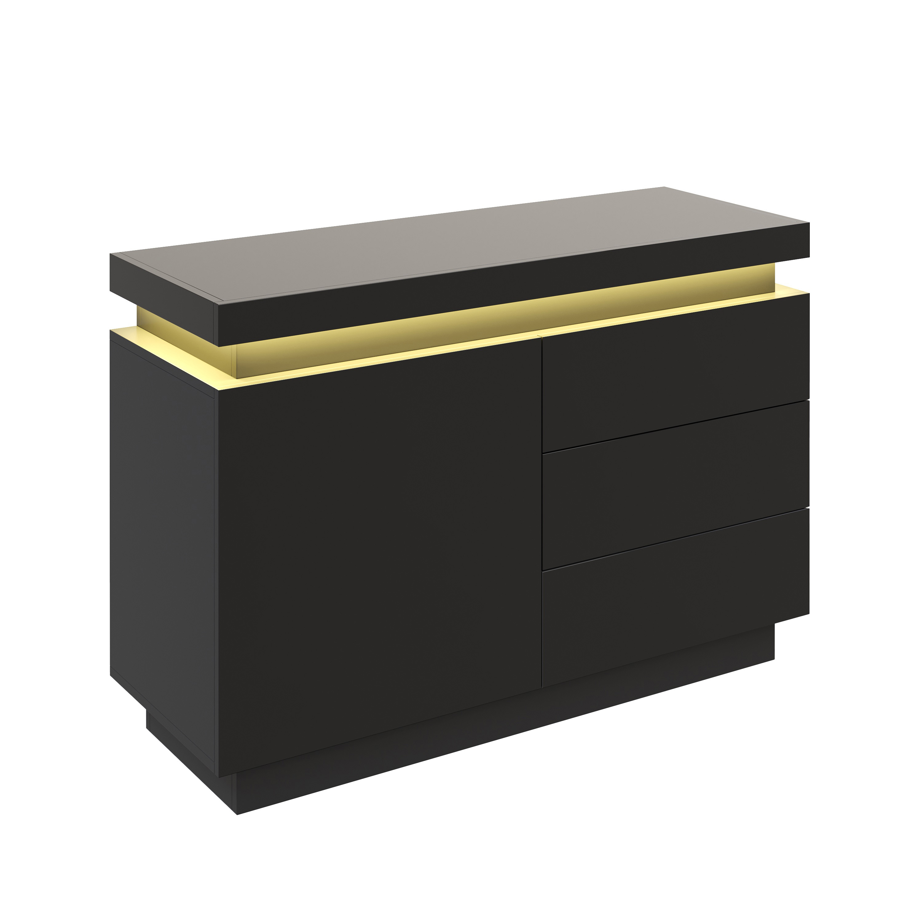 Sideboard LED GIANNI 110 x 76 cm schwarz