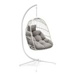 Hanging chair with frame PERU white / grey