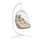 Hanging chair with frame PERU white / beige
