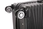 Reisekoffer Hartschalenkoffer NIA Grösse L schwarz Nahaufnahme Rolle