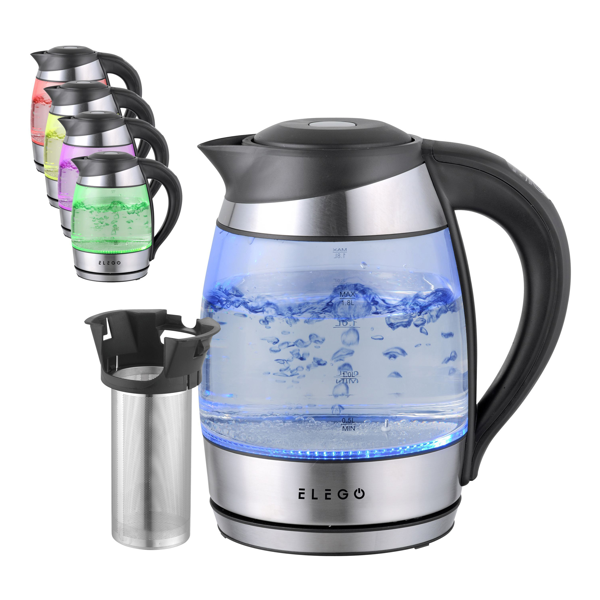 Wasserkocher mit Temperaturwahl 1.8L