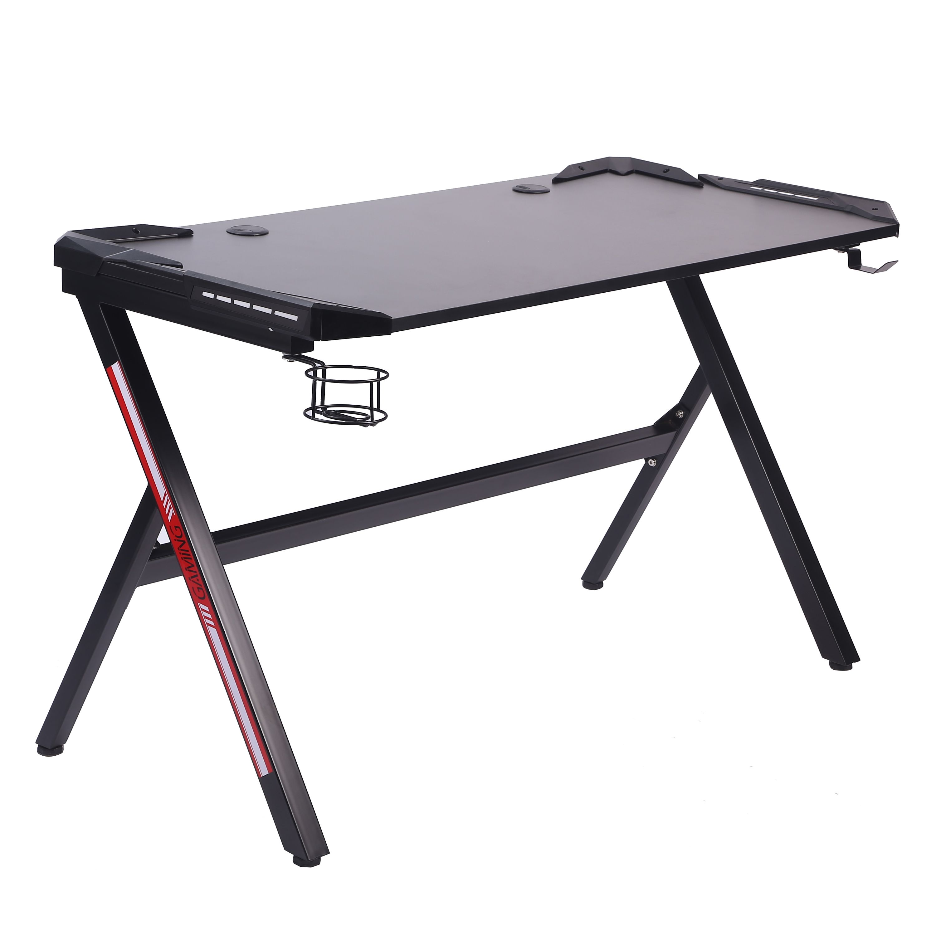 Gamingtisch LED 120 x 60 x 73 cm schwarz