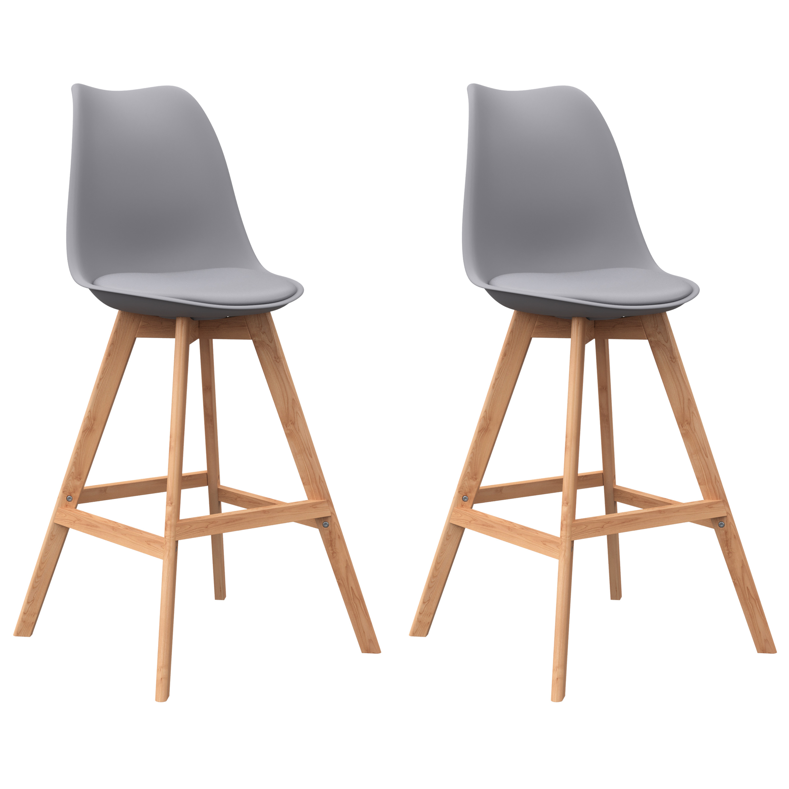 Barhocker AMELIA 2er Set grau