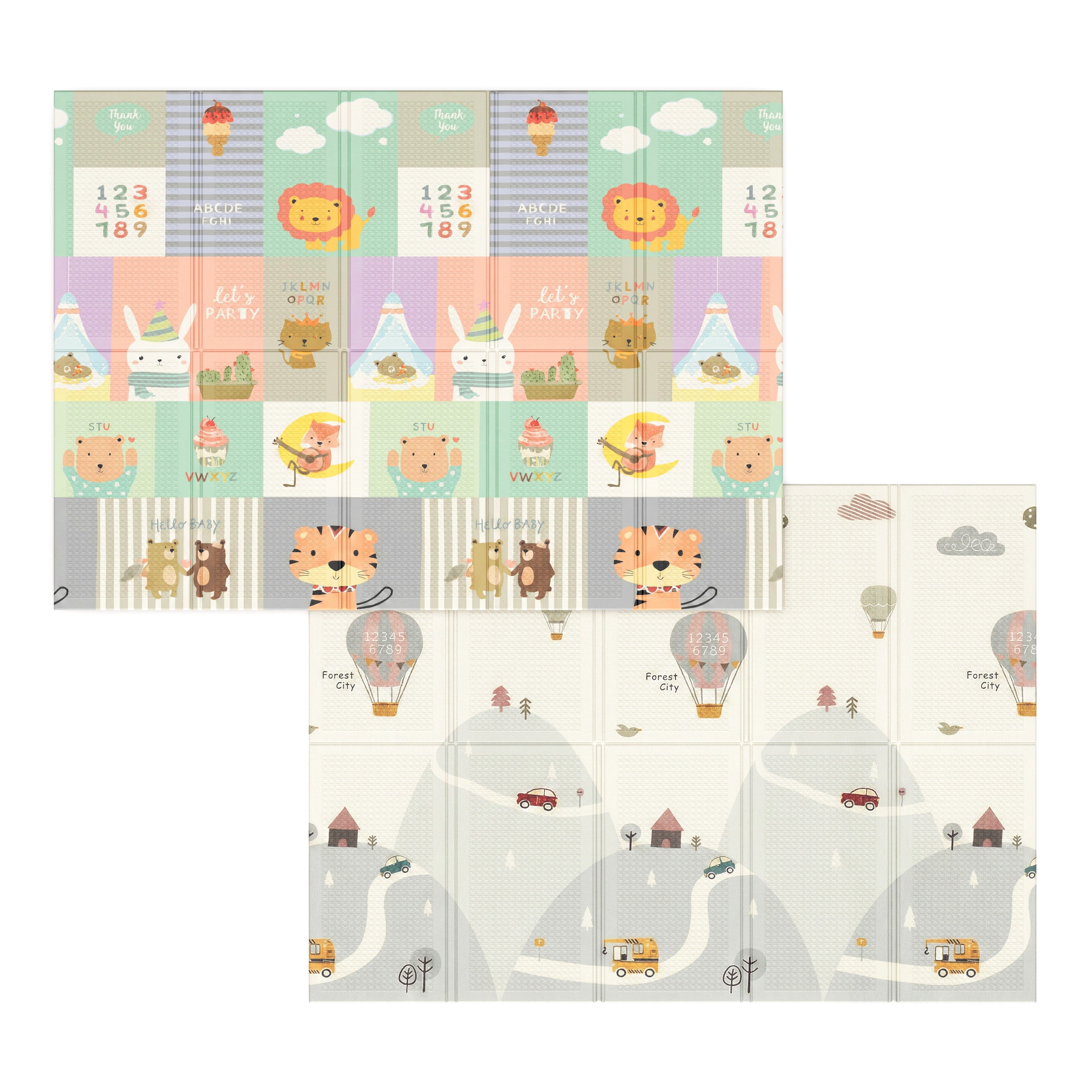 Krabbeldecke faltbar Hügel und Tiere