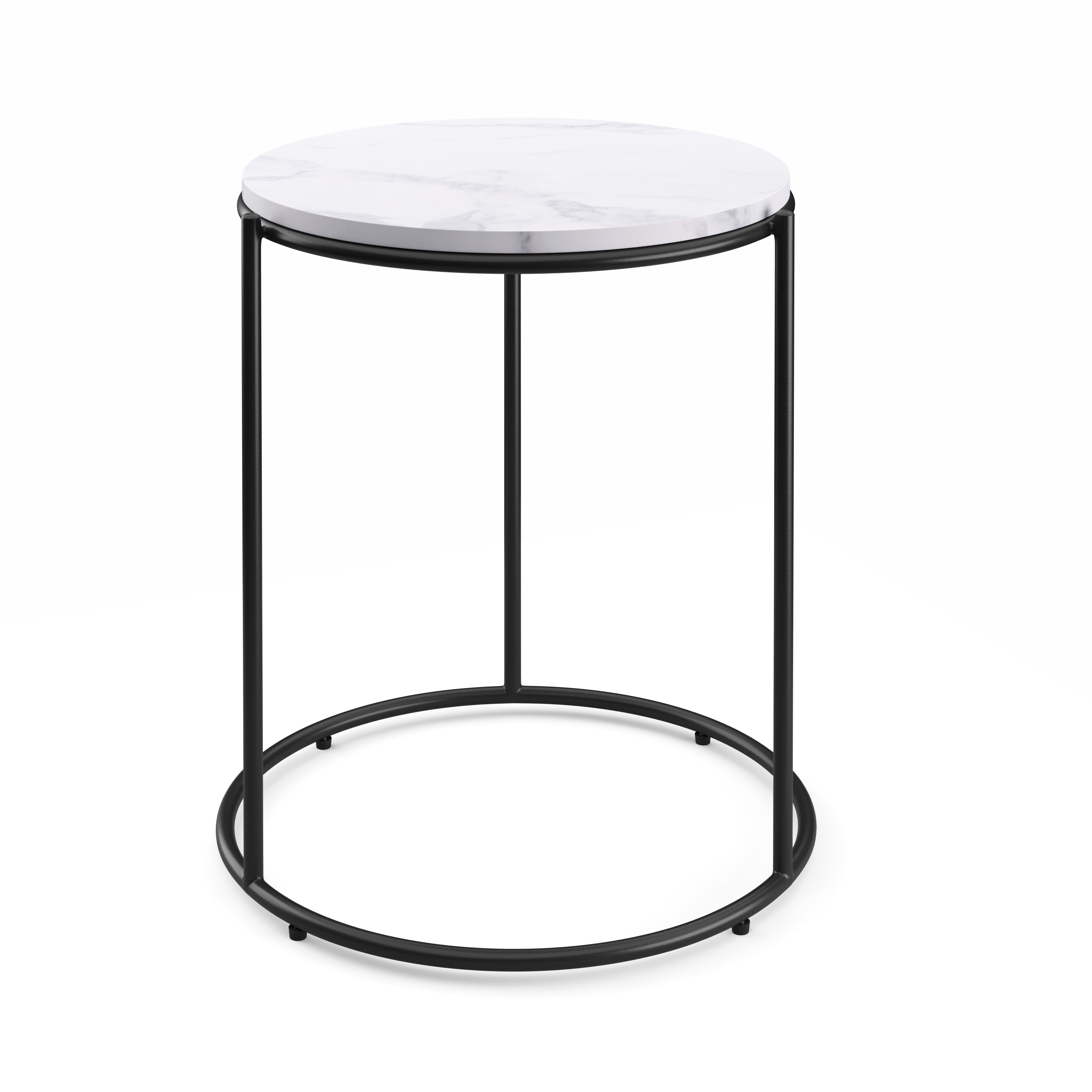 Beistelltisch ELMA rund 40 x 50 cm weiss/schwarz