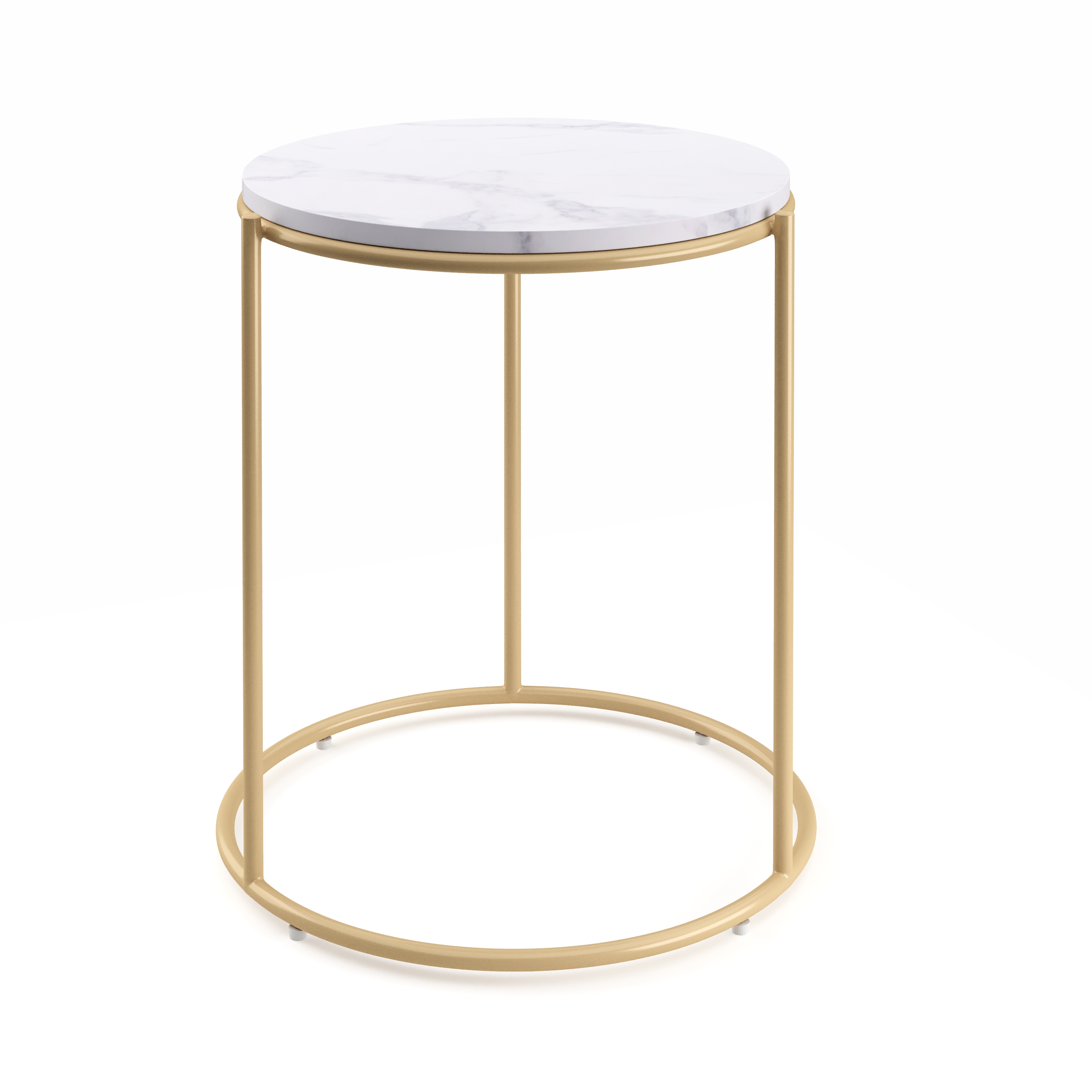 Beistelltisch ELMA rund 40 x 50 cm weiss/gold