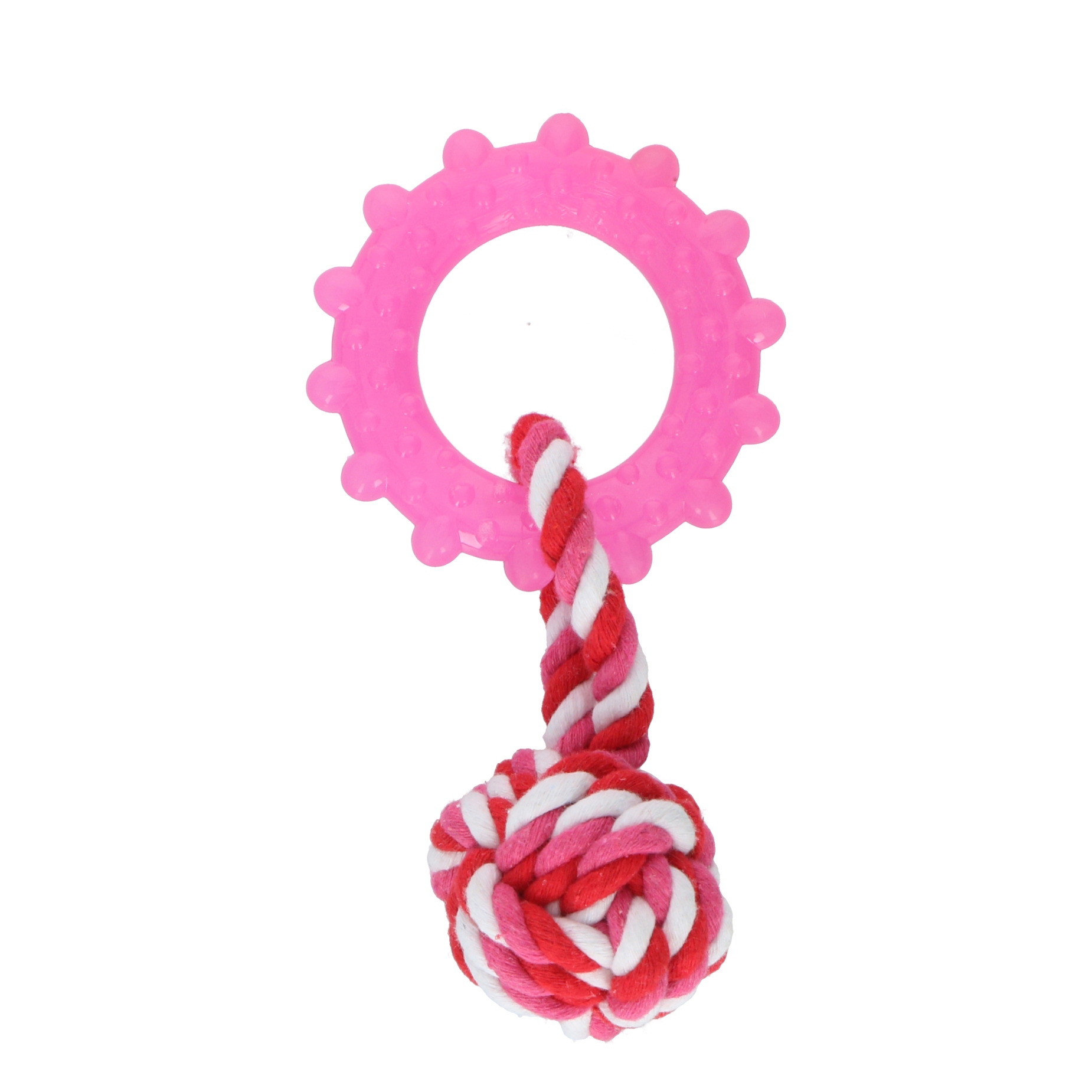 Hundespielzeug Tau Knoten und Beissring 16 cm