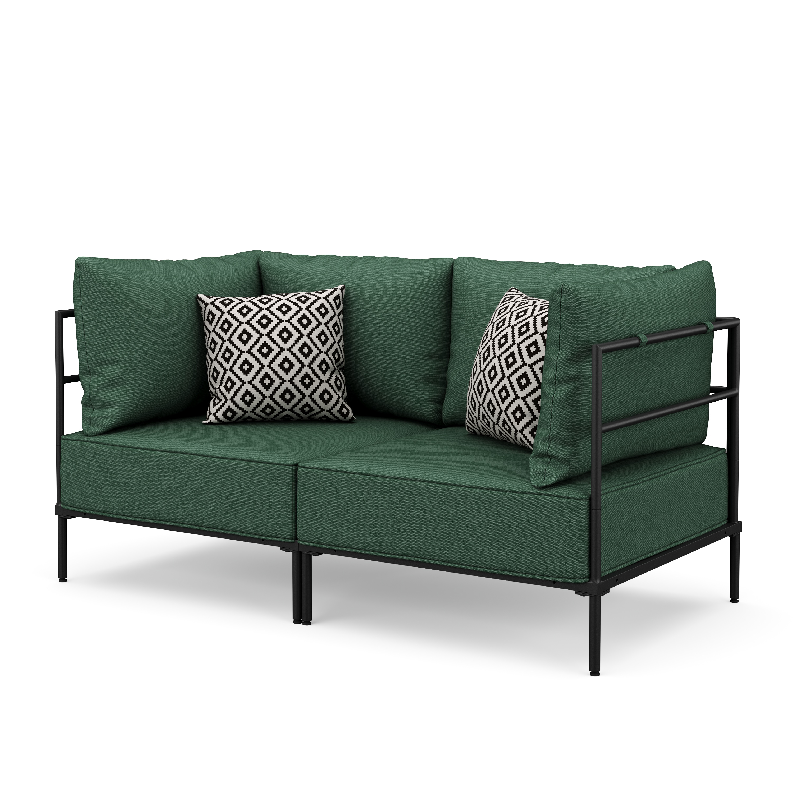 Sofa ETHAN 2-Sitzer dunkelgrün