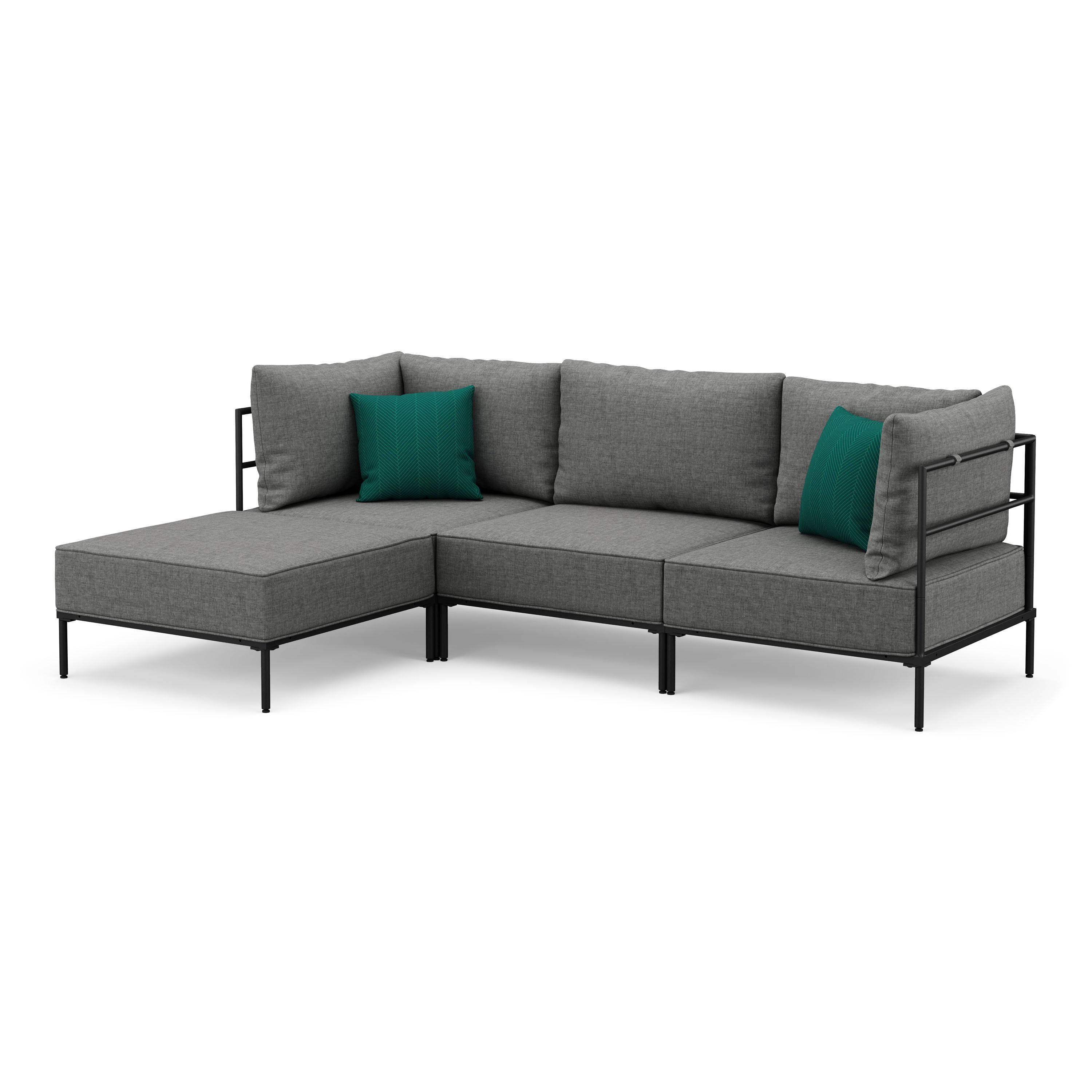 Ecksofa ETHAN 3-Sitzer hellgrau