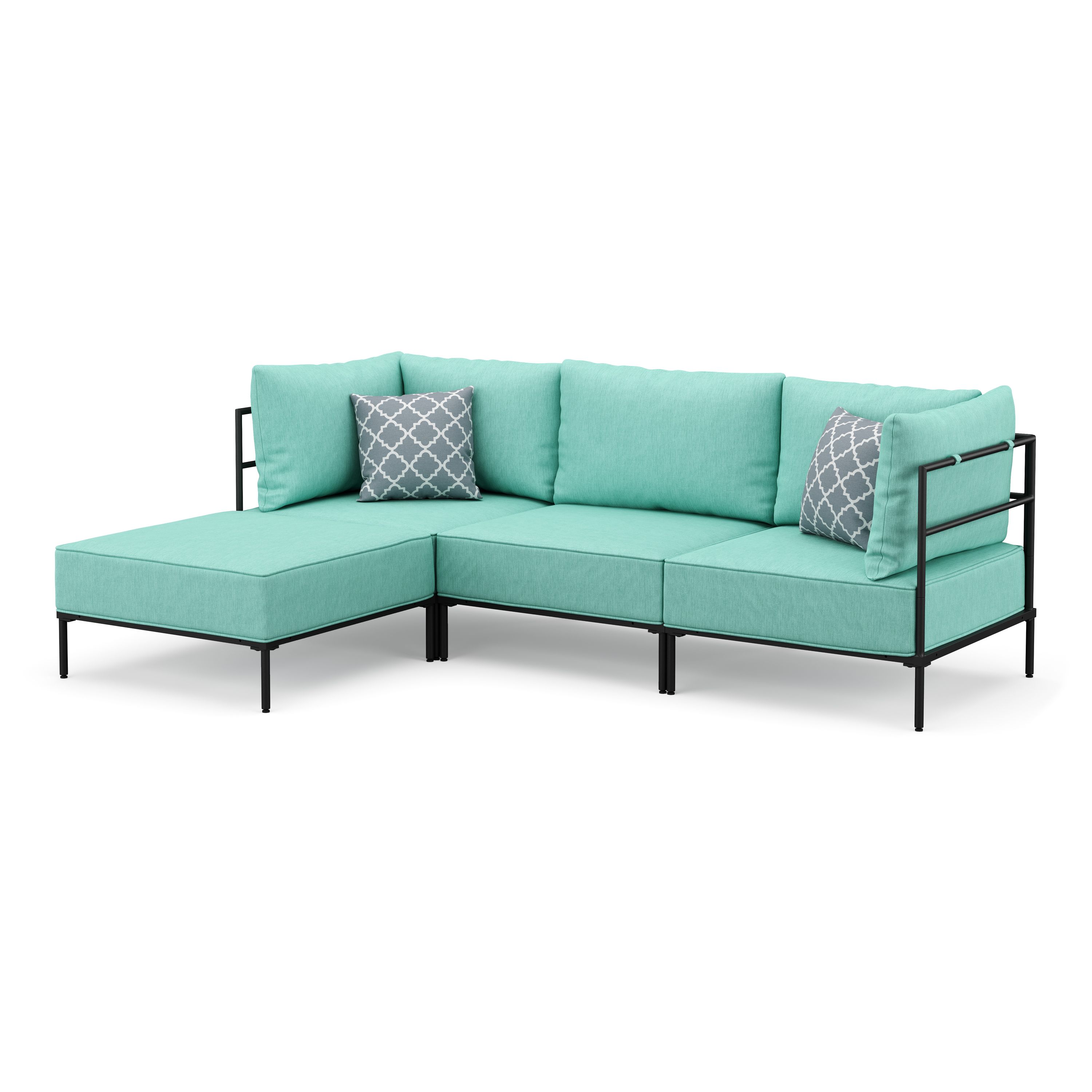 Corner sofa ETHAN 3-seater turquoise
