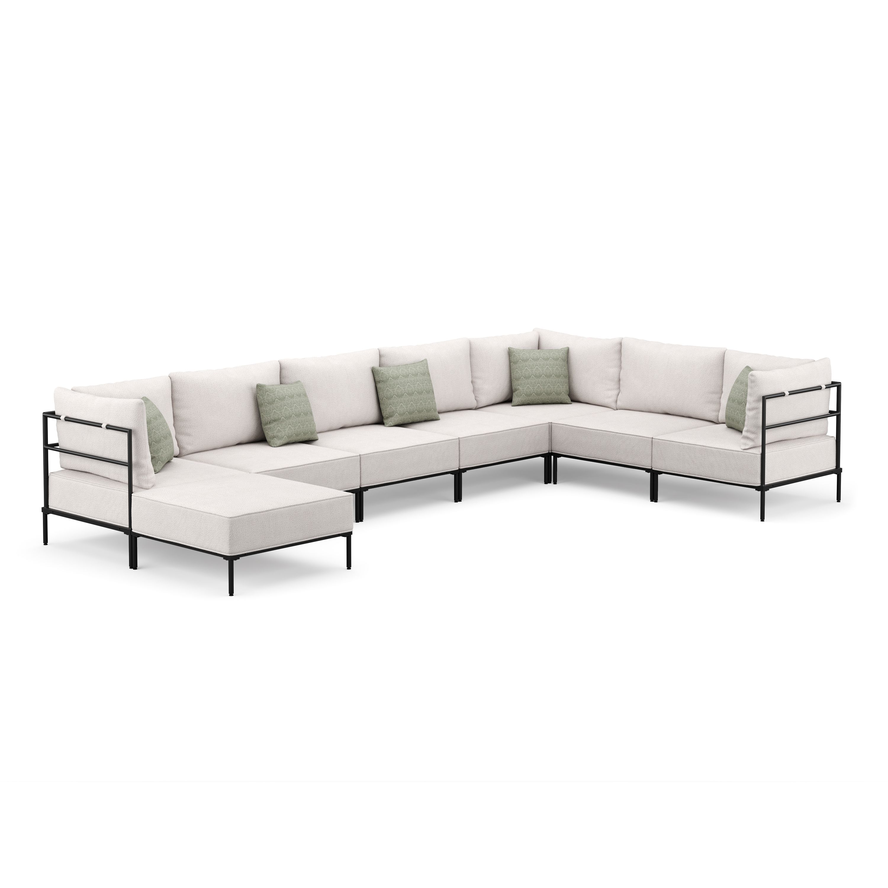 Ecksofa ETHAN Deluxe 6-Sitzer creme