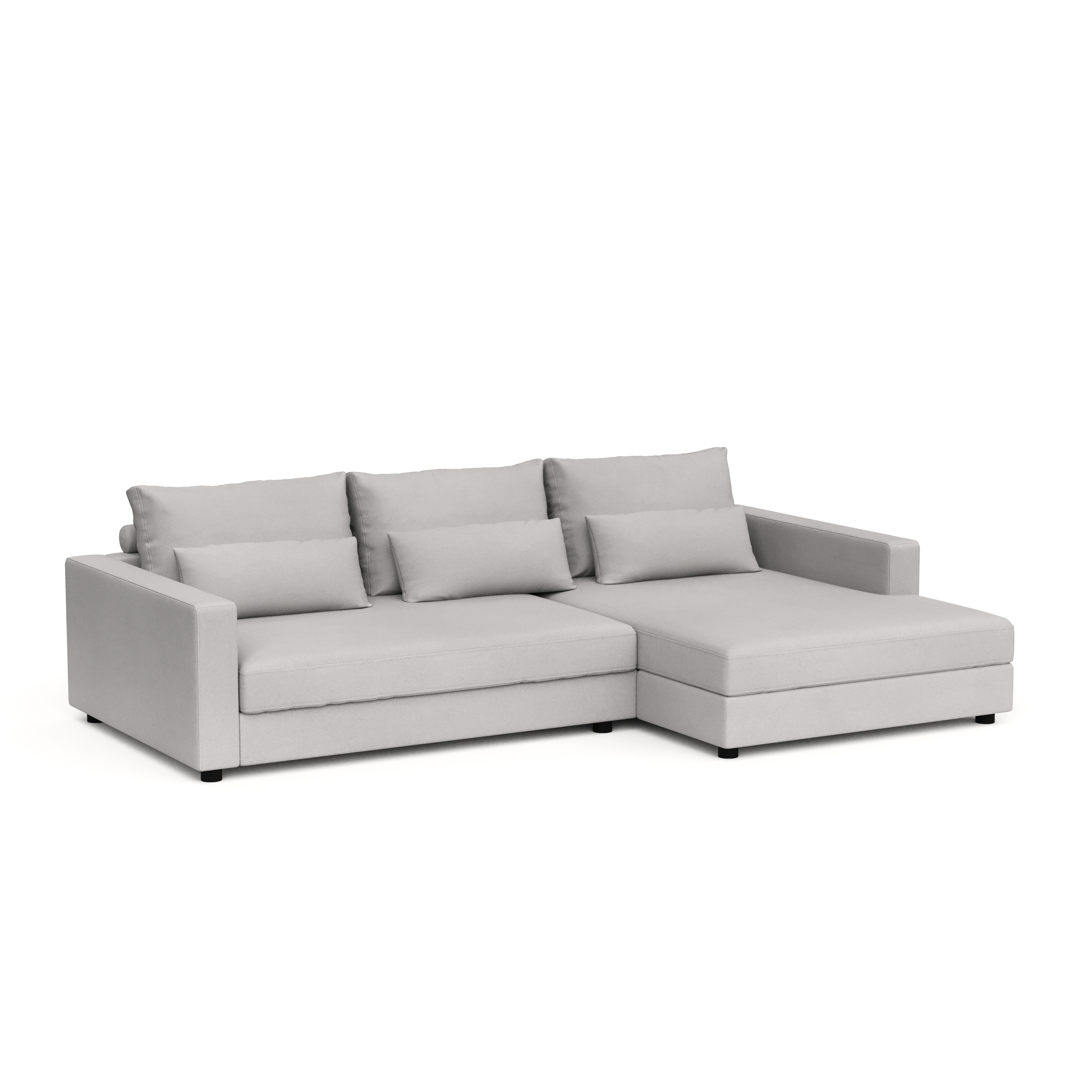 Ecksofa NAEL rechts hellgrau