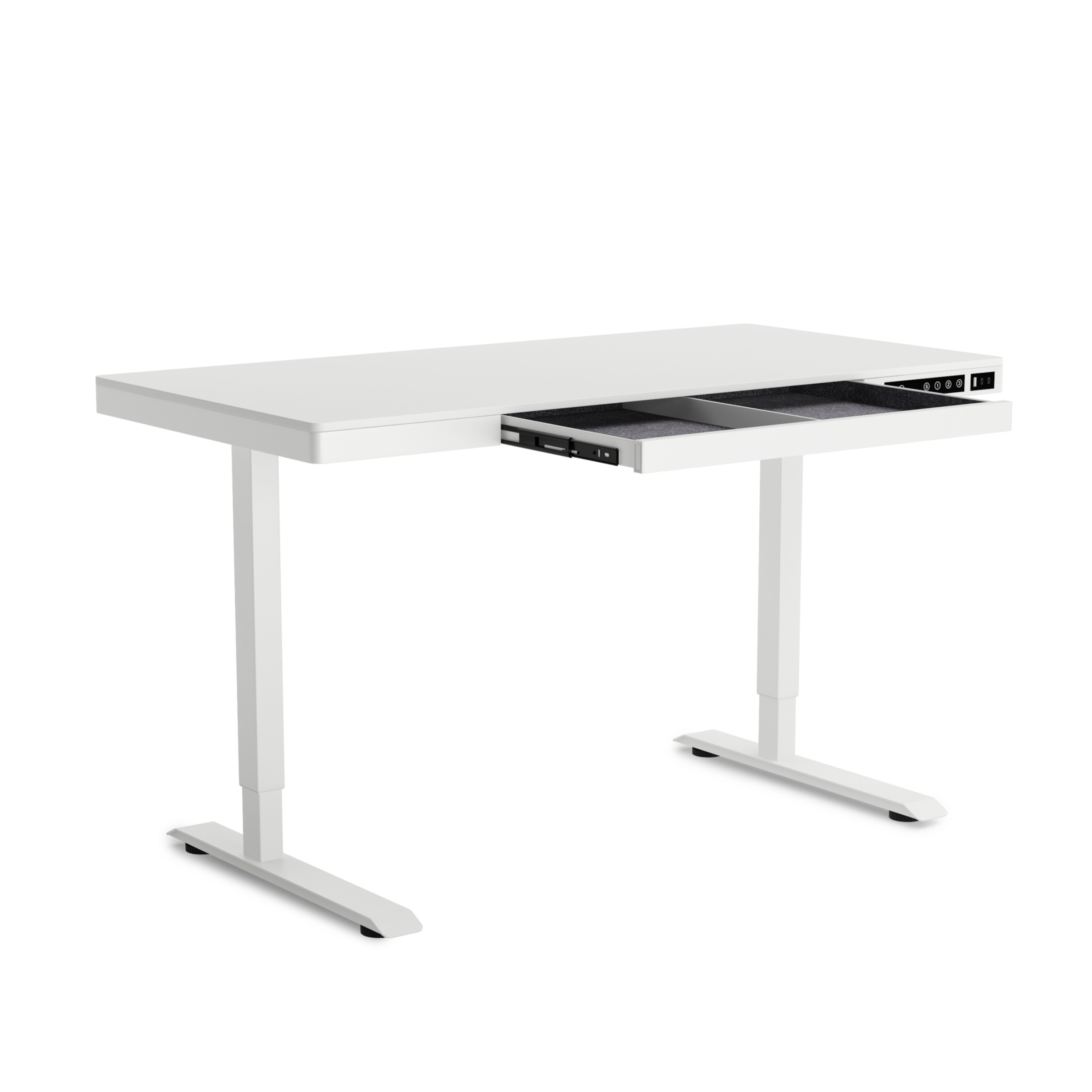 Stehpult elektrisch mit Schublade weiss 120 x 60 cm