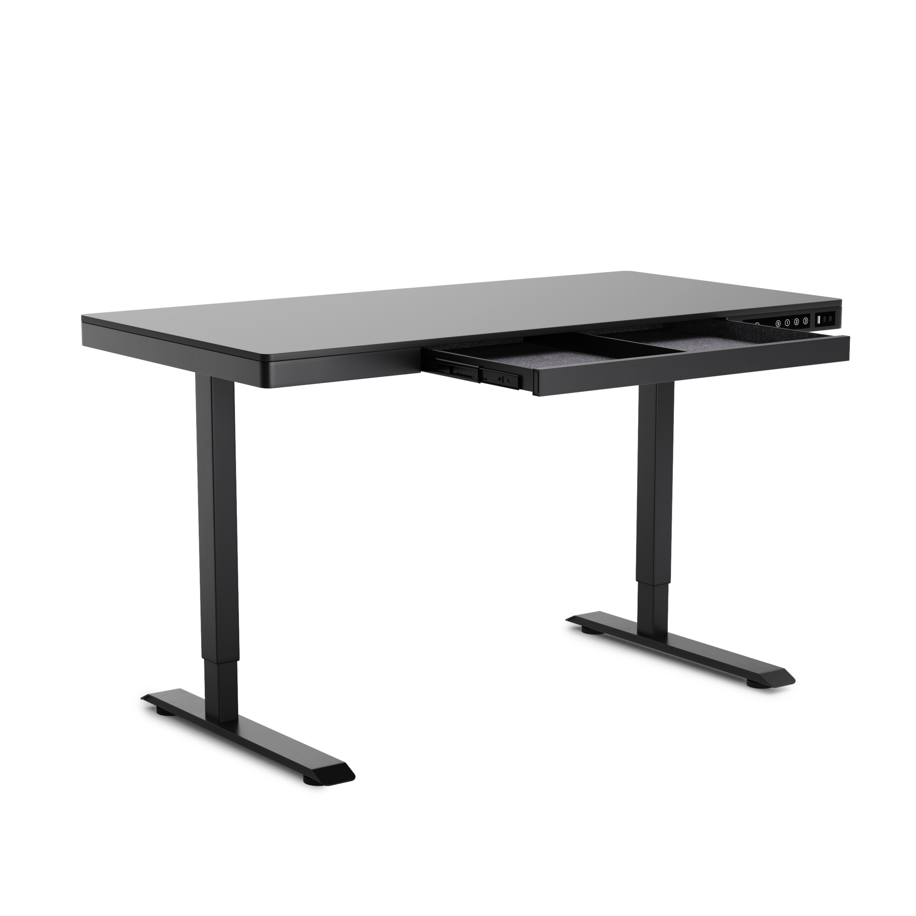 Stehpult elektrisch mit Schublade schwarz 120 x 60 cm
