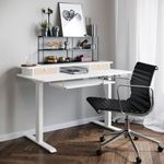 Stehpult elektrisch mit Ablage + Tastaturfach weiss 120 x 60 cm Interior