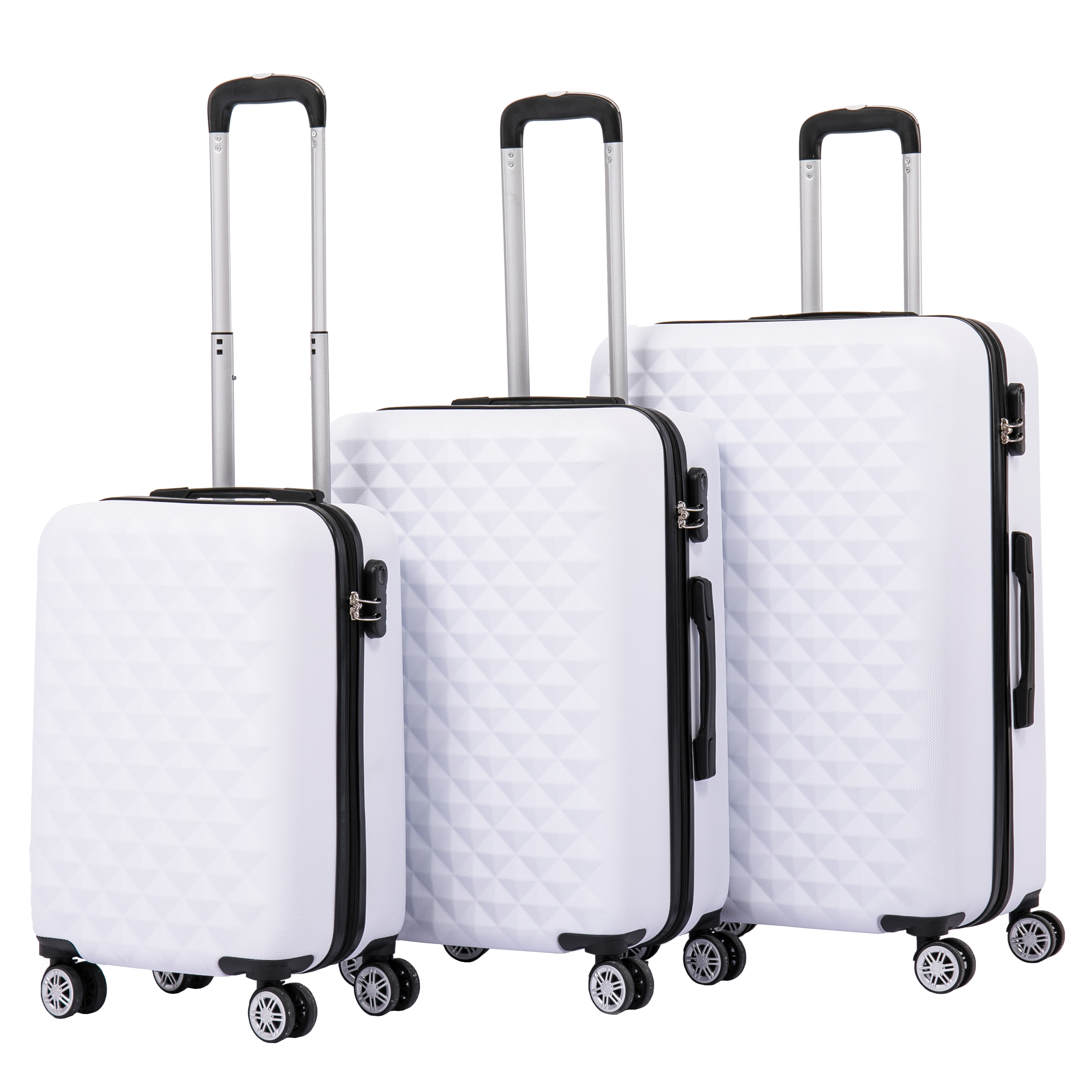 Reisekoffer Hartschalenkoffer AMY 3er Set weiss