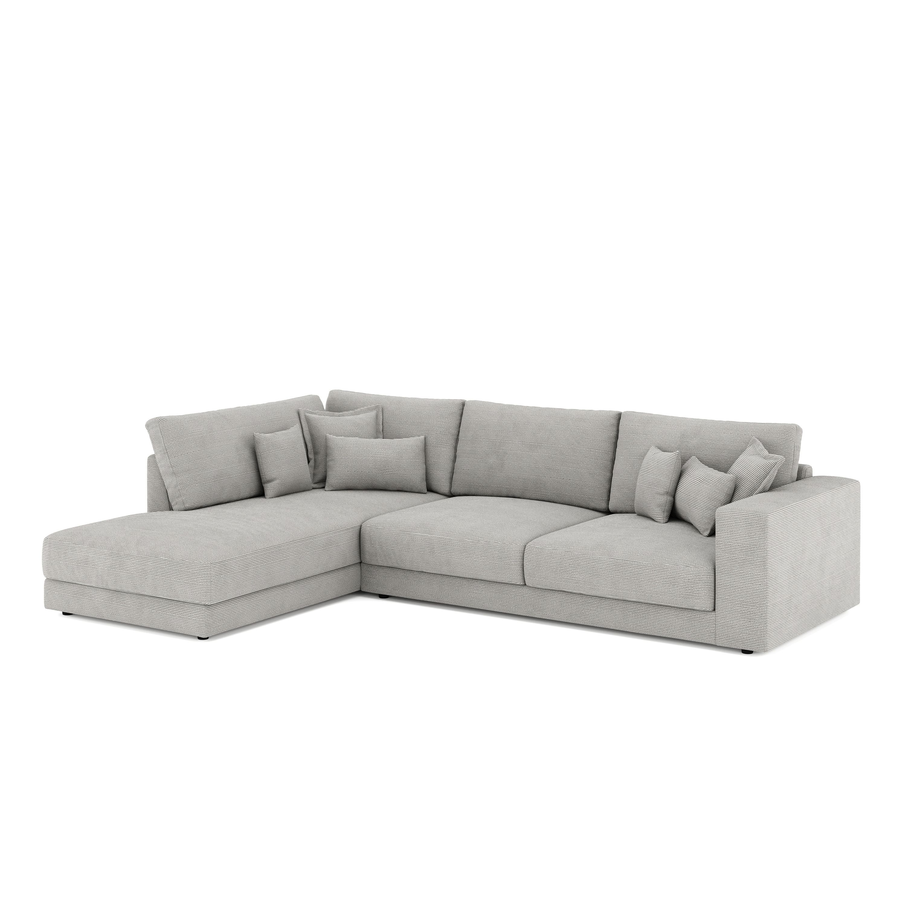 Ecksofa Cord TARJA links hellgrau