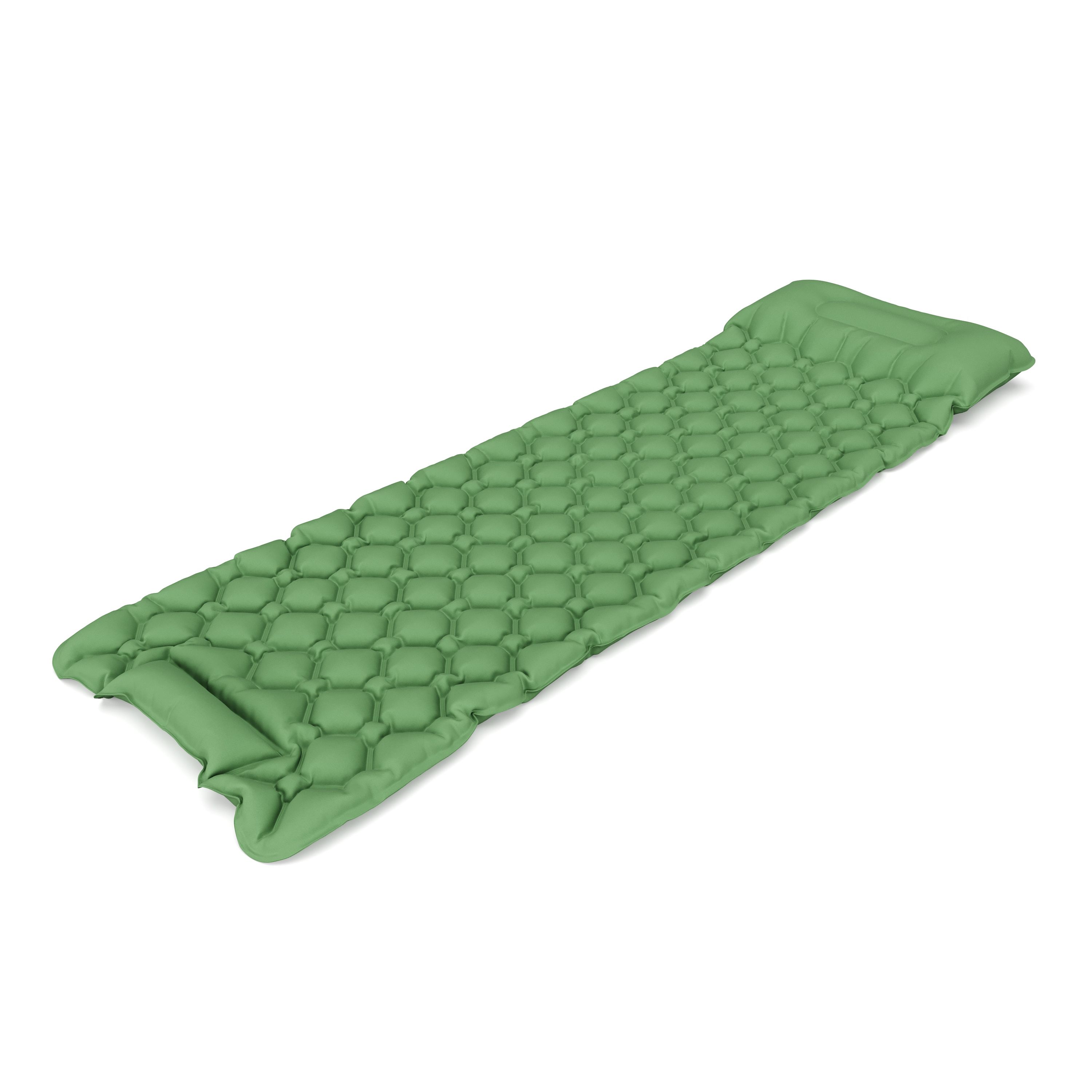 Campingmatte mit Kissen 195 x 60 x 5 cm grün