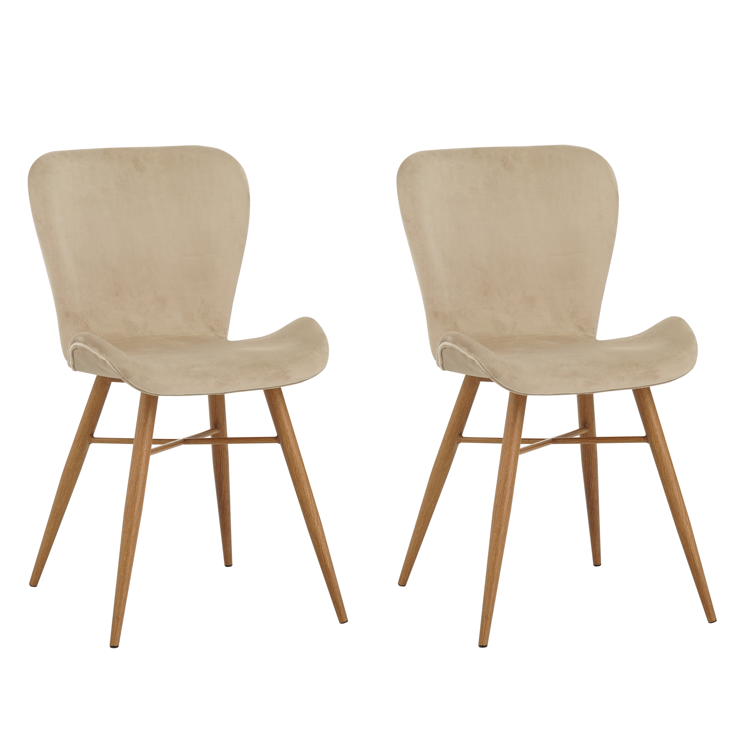 Esszimmerstuhl TONI 2er Set Samt beige