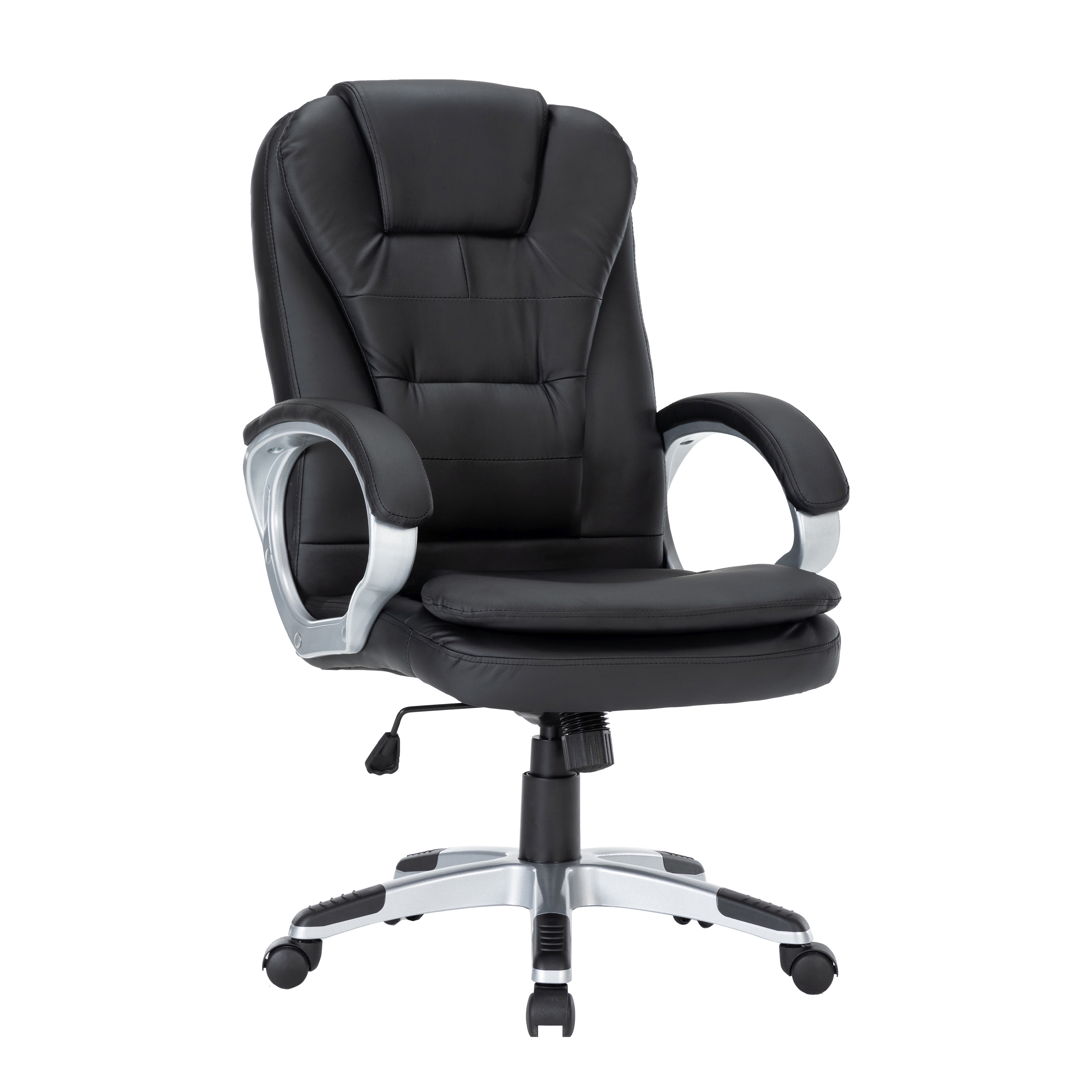 Bürostuhl Leder DORIN schwarz
