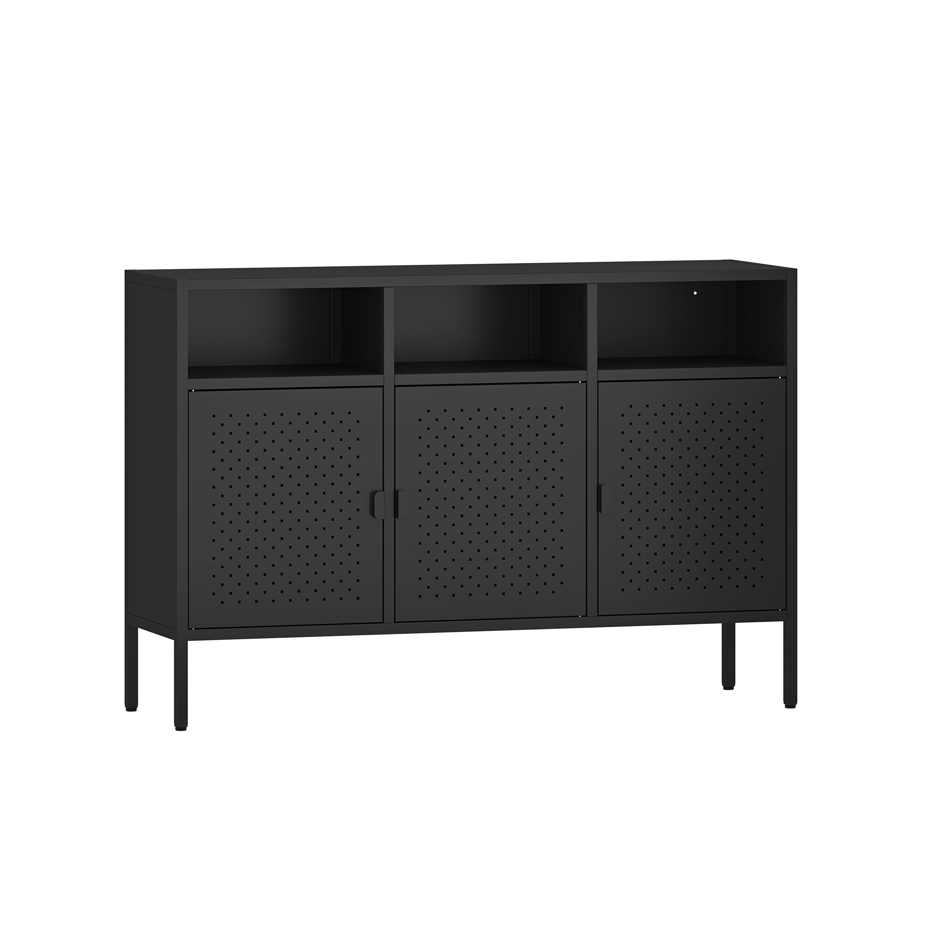 Sideboard Metall AMET 119 x 80 cm schwarz