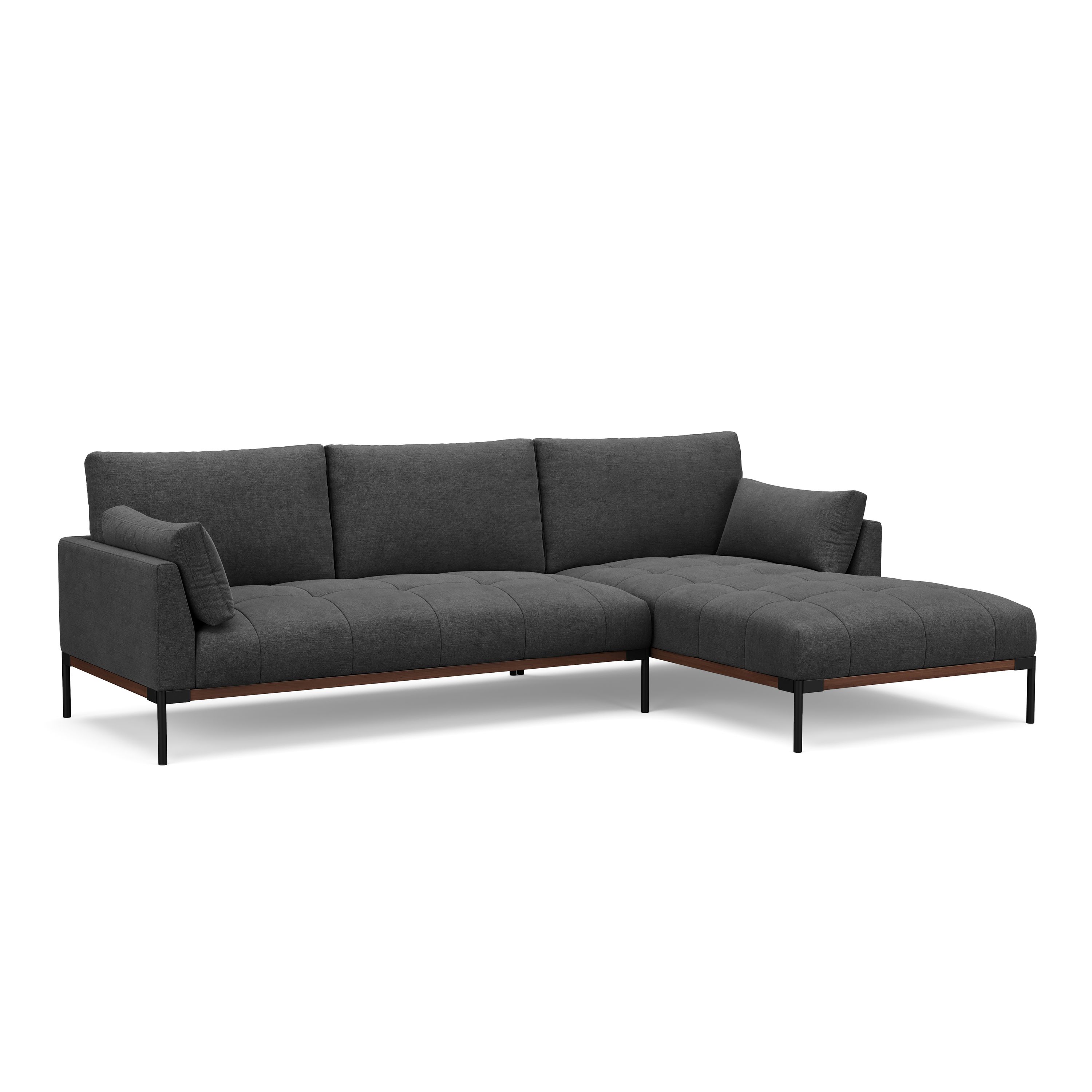 Ecksofa TIMBER rechts anthrazit
