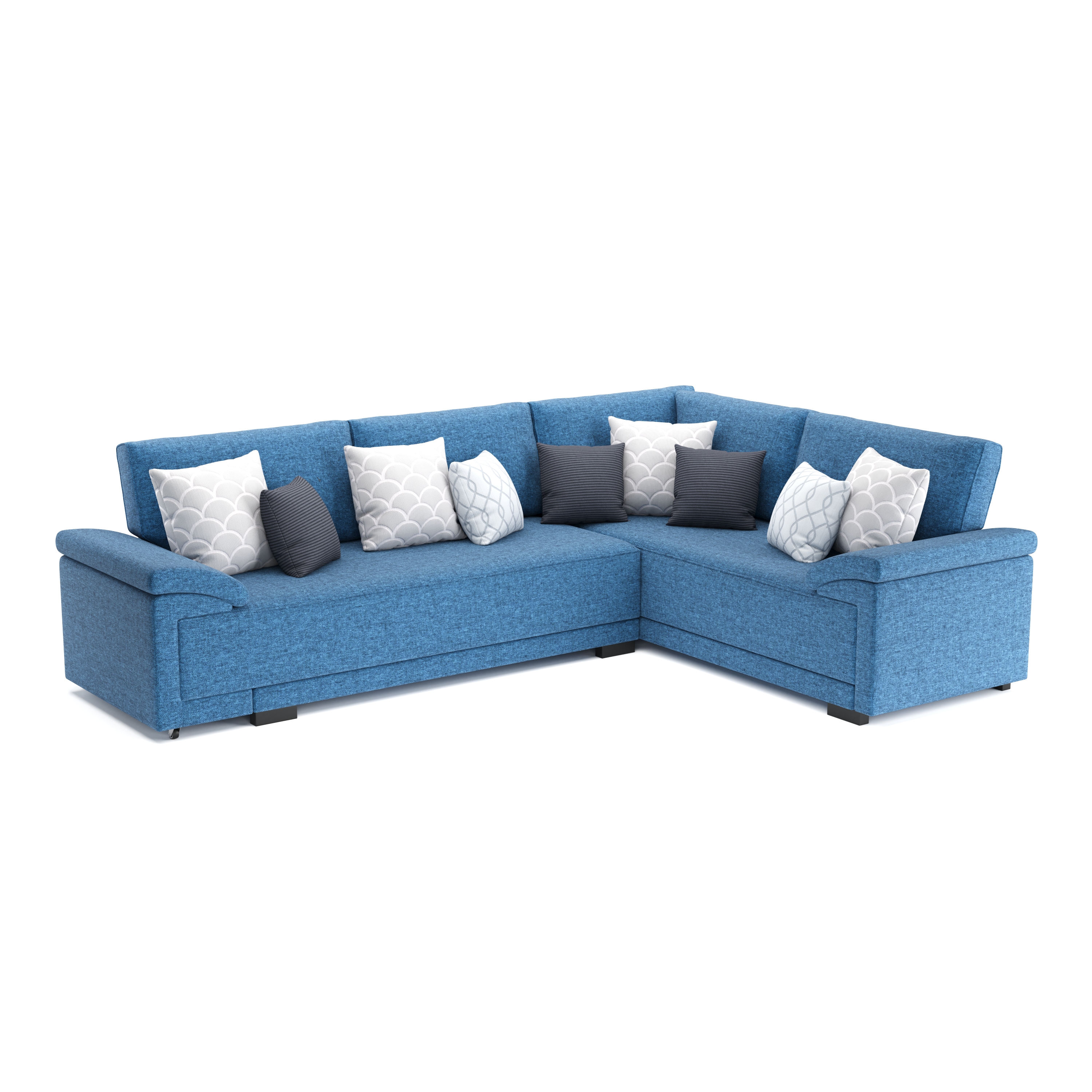 Ecksofa mit Schlaffunktion LYNN rechts blau