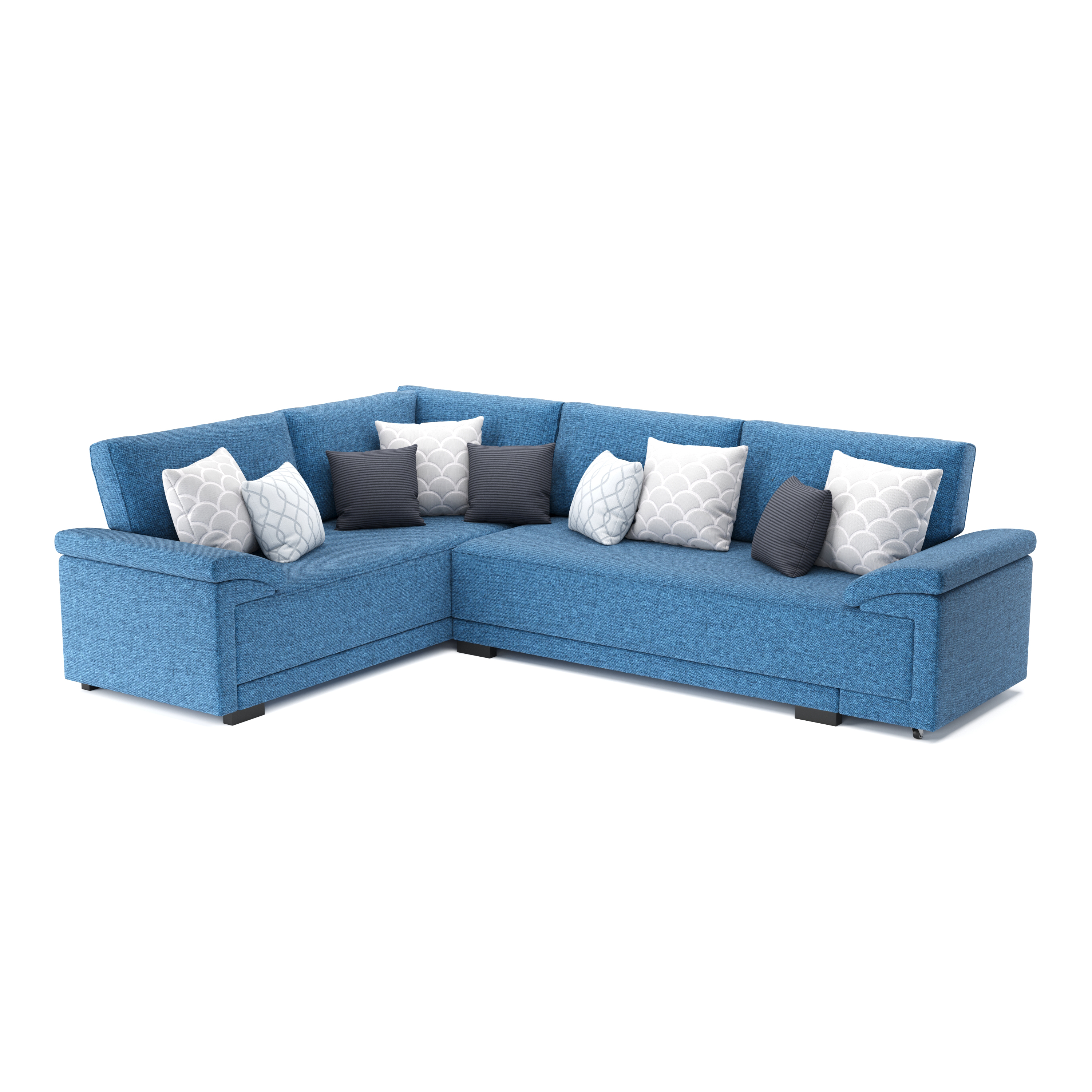 Ecksofa mit Schlaffunktion LYNN links blau
